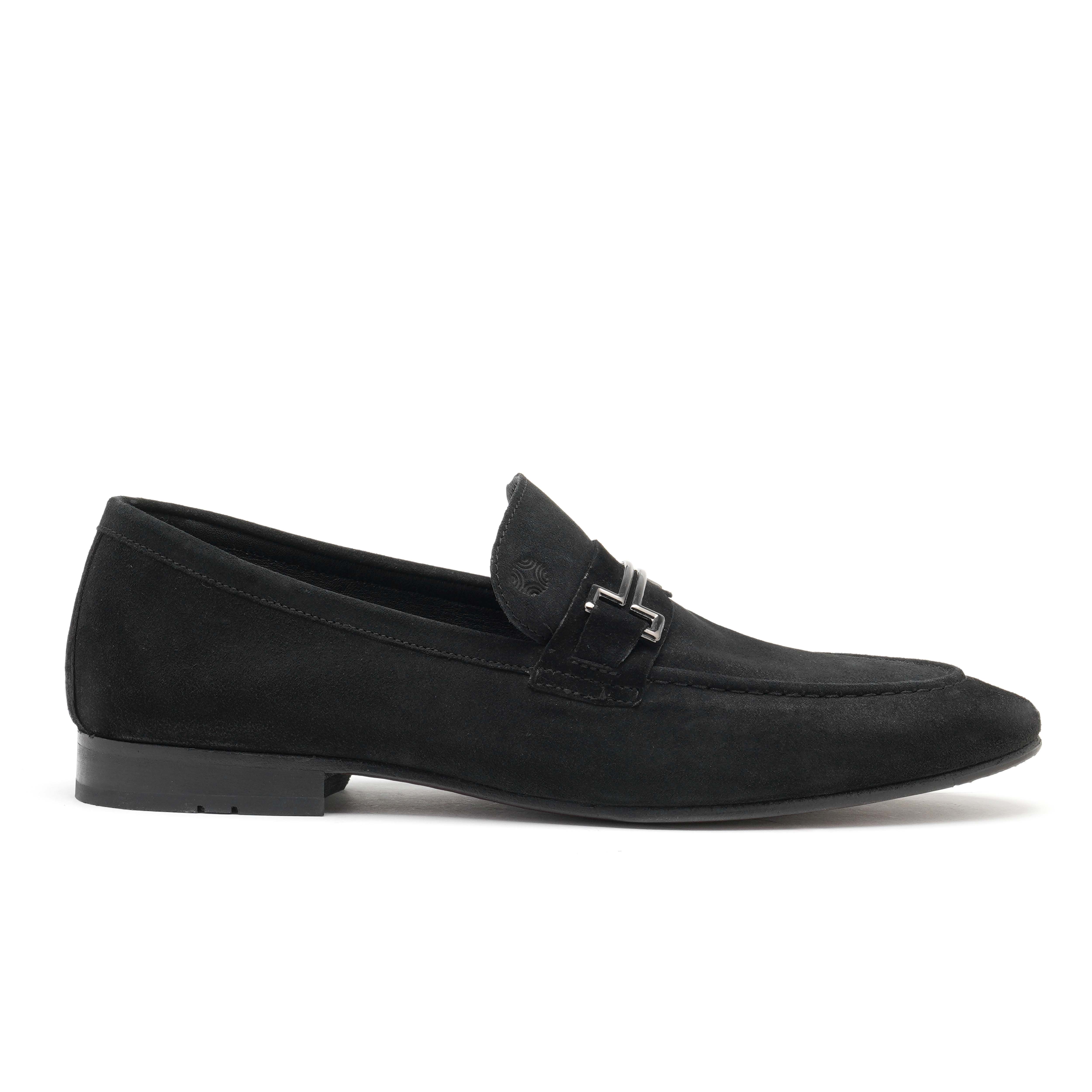 The Paul Ruosh Men Black Nubuck Bit Loafer
