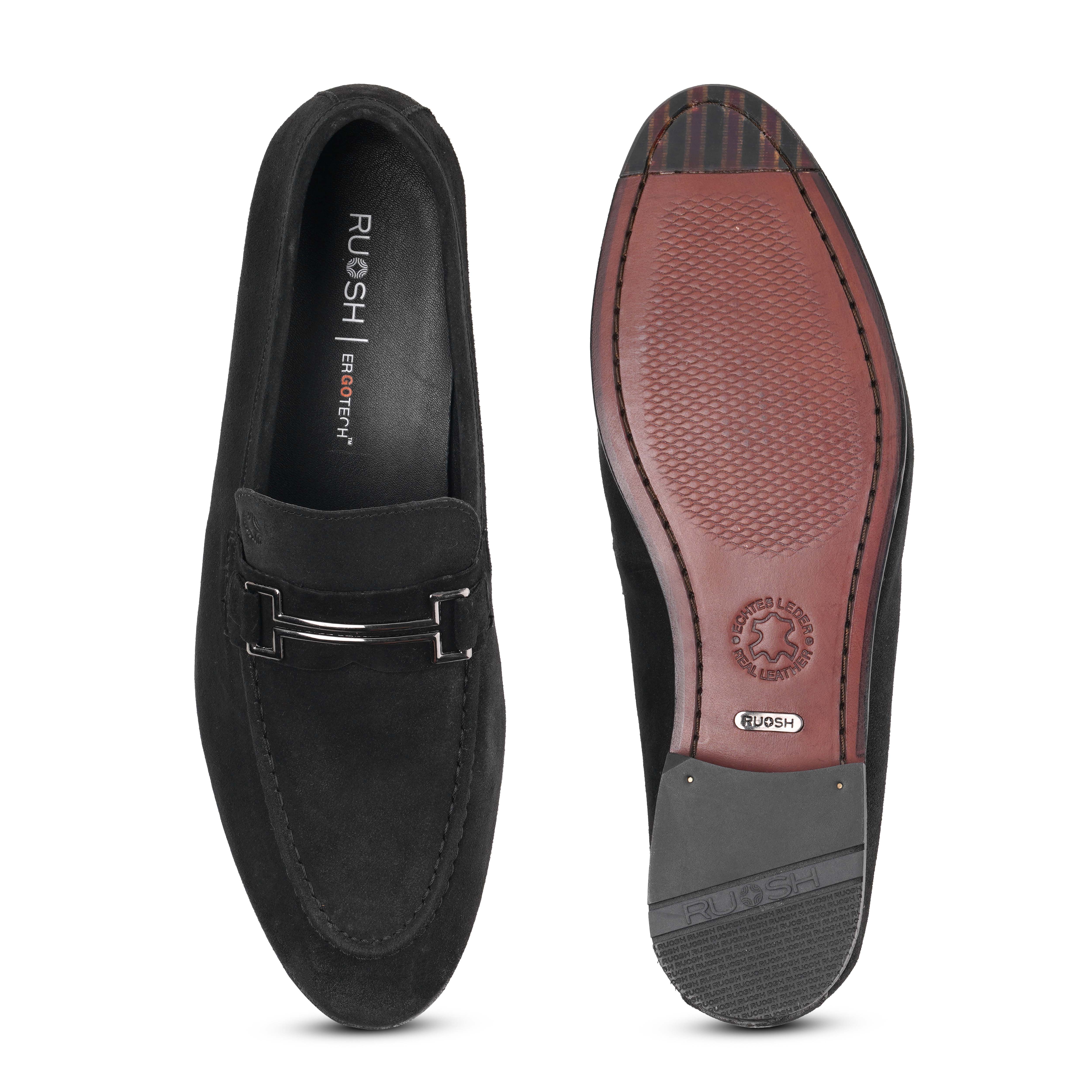 The Paul Ruosh Men Black Nubuck Bit Loafer