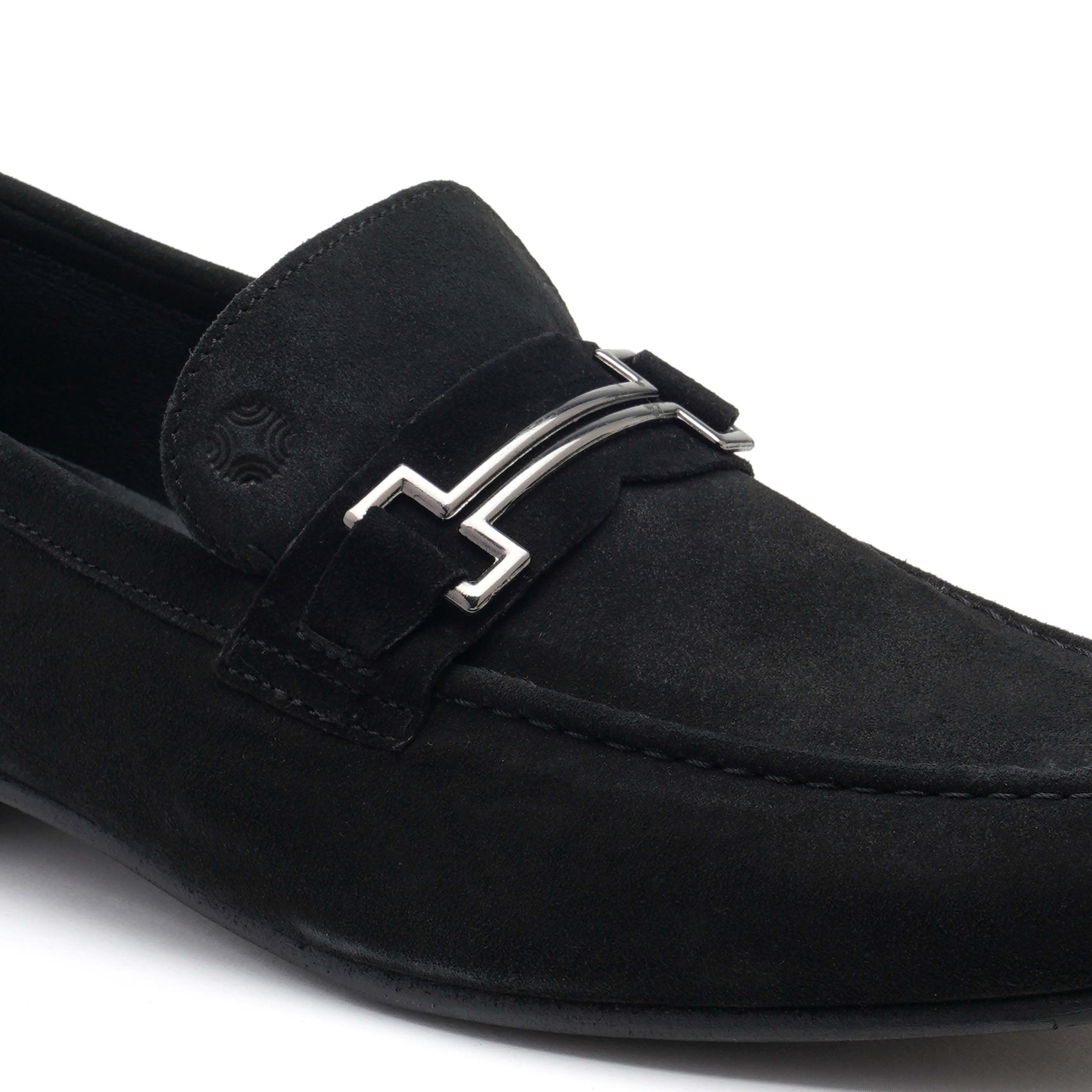 The Paul Ruosh Men Black Nubuck Bit Loafer
