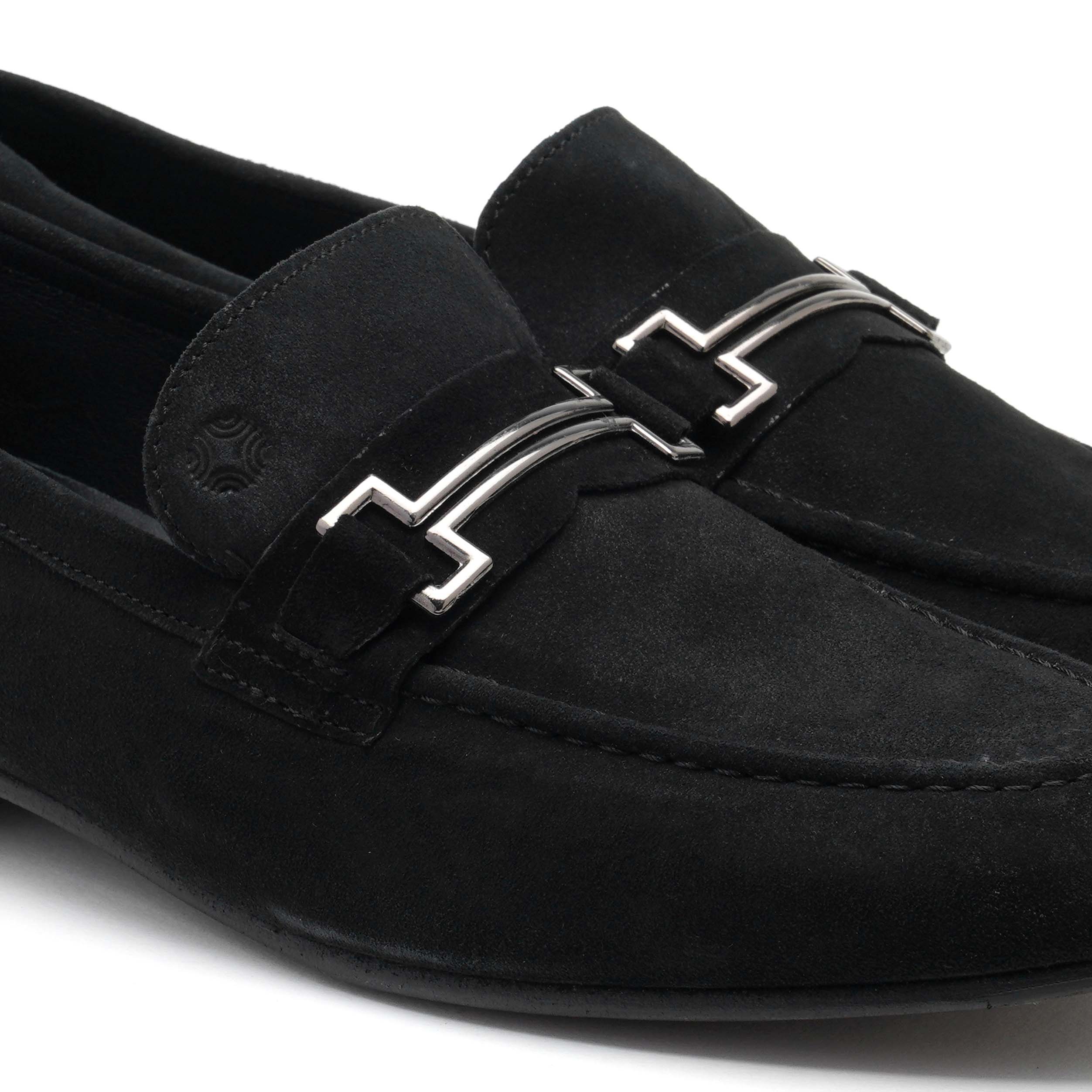 The Paul Ruosh Men Black Nubuck Bit Loafer