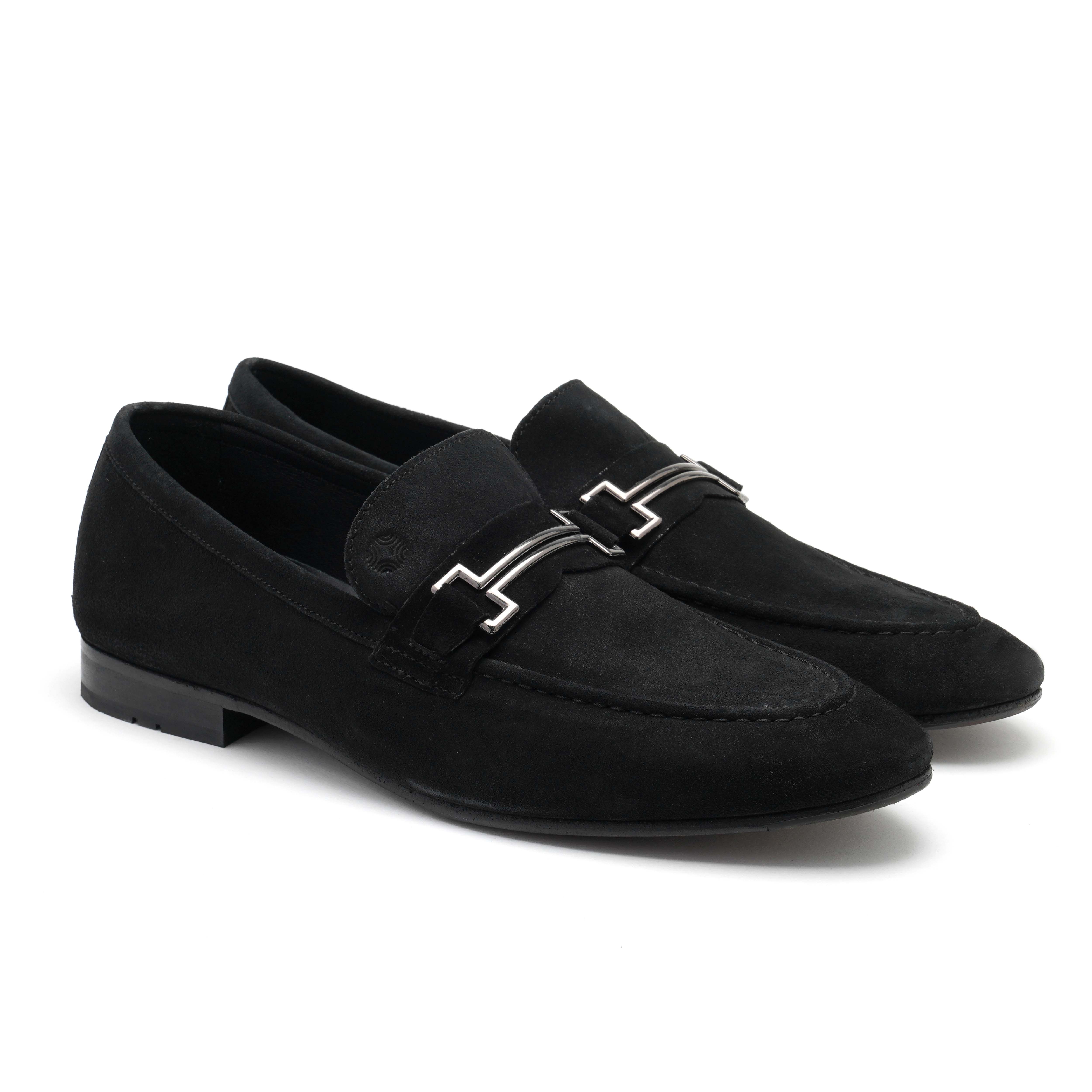 The Paul Ruosh Men Black Nubuck Bit Loafer