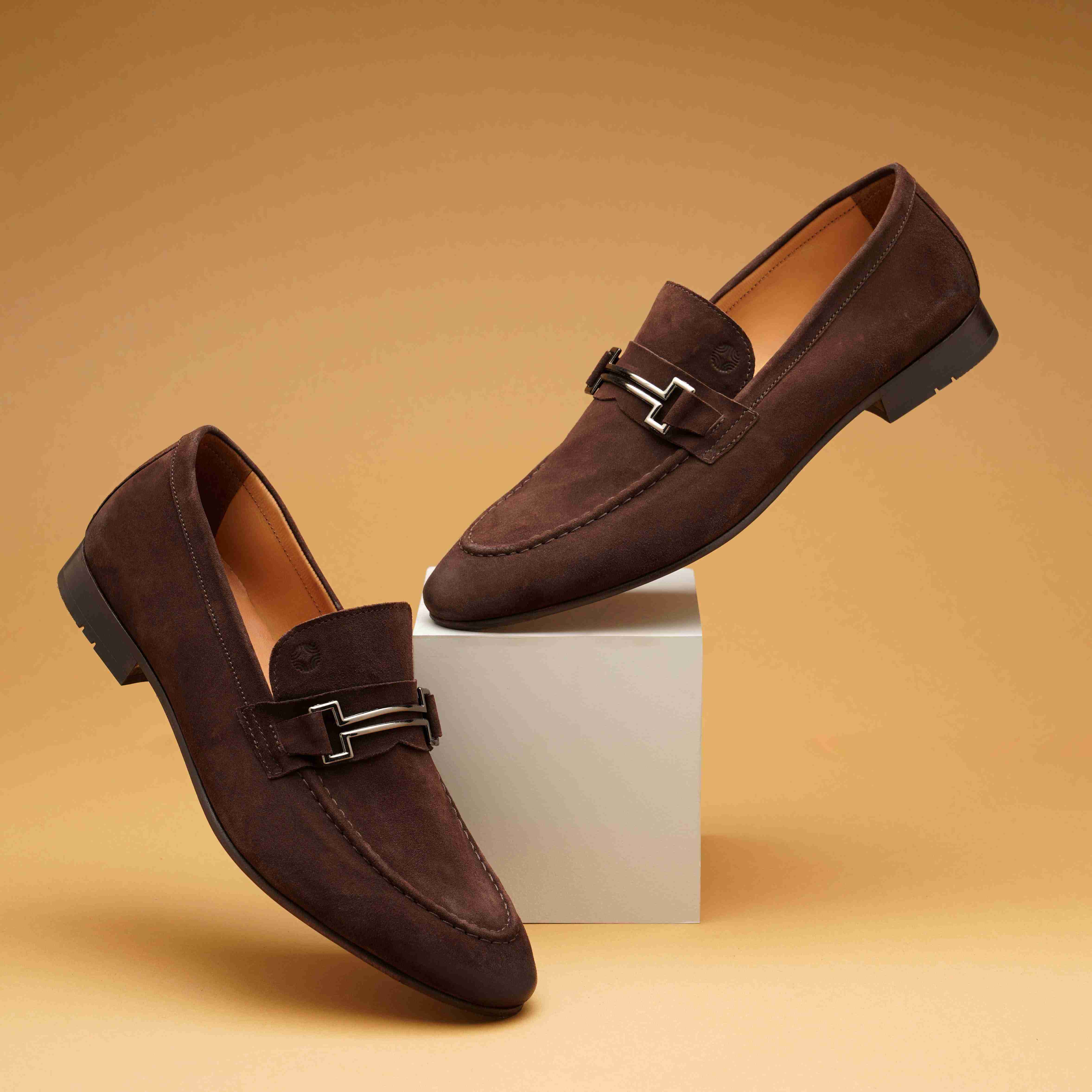 The Paul Ruosh Men Brown Nubuck Bit Loafer