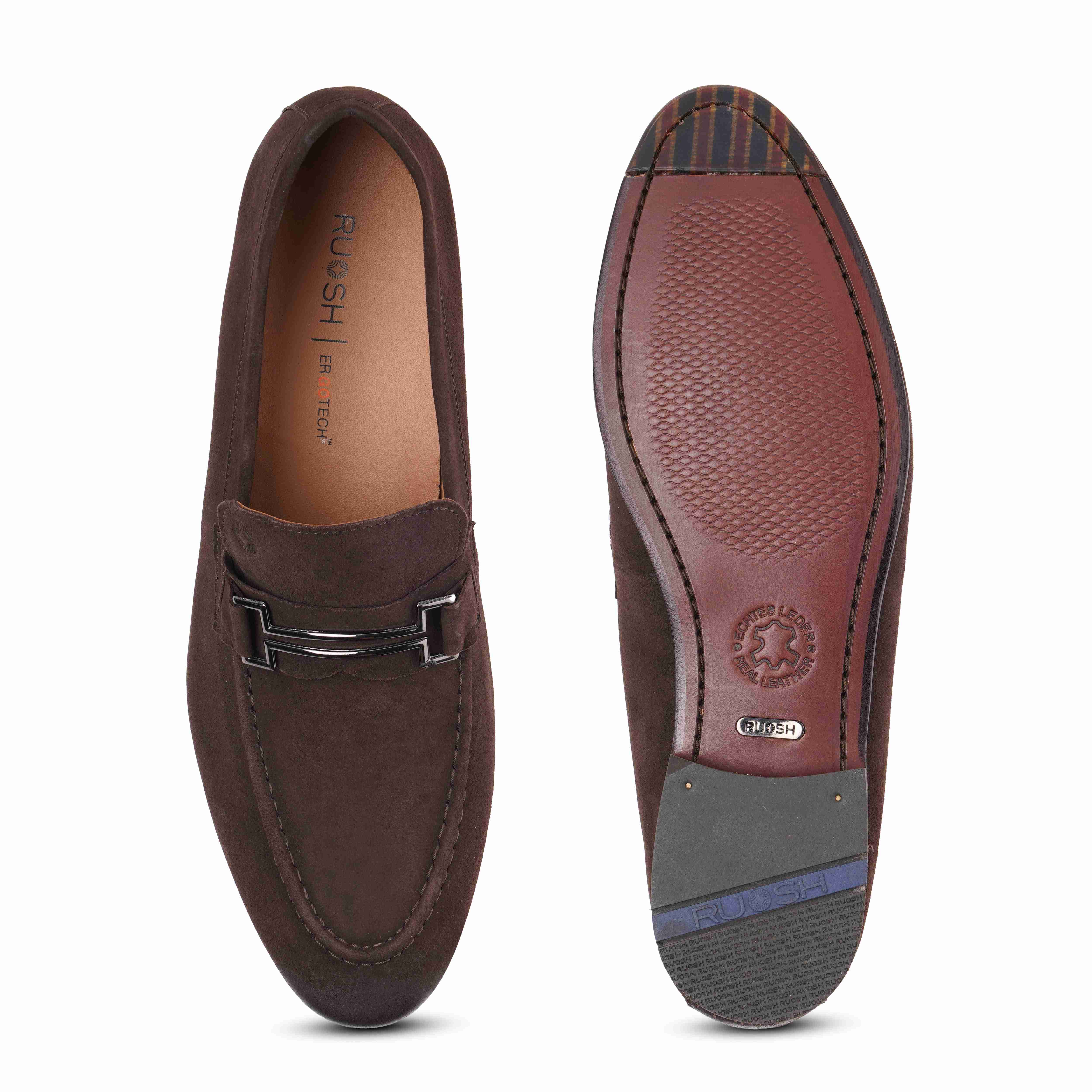 The Paul Ruosh Men Brown Nubuck Bit Loafer
