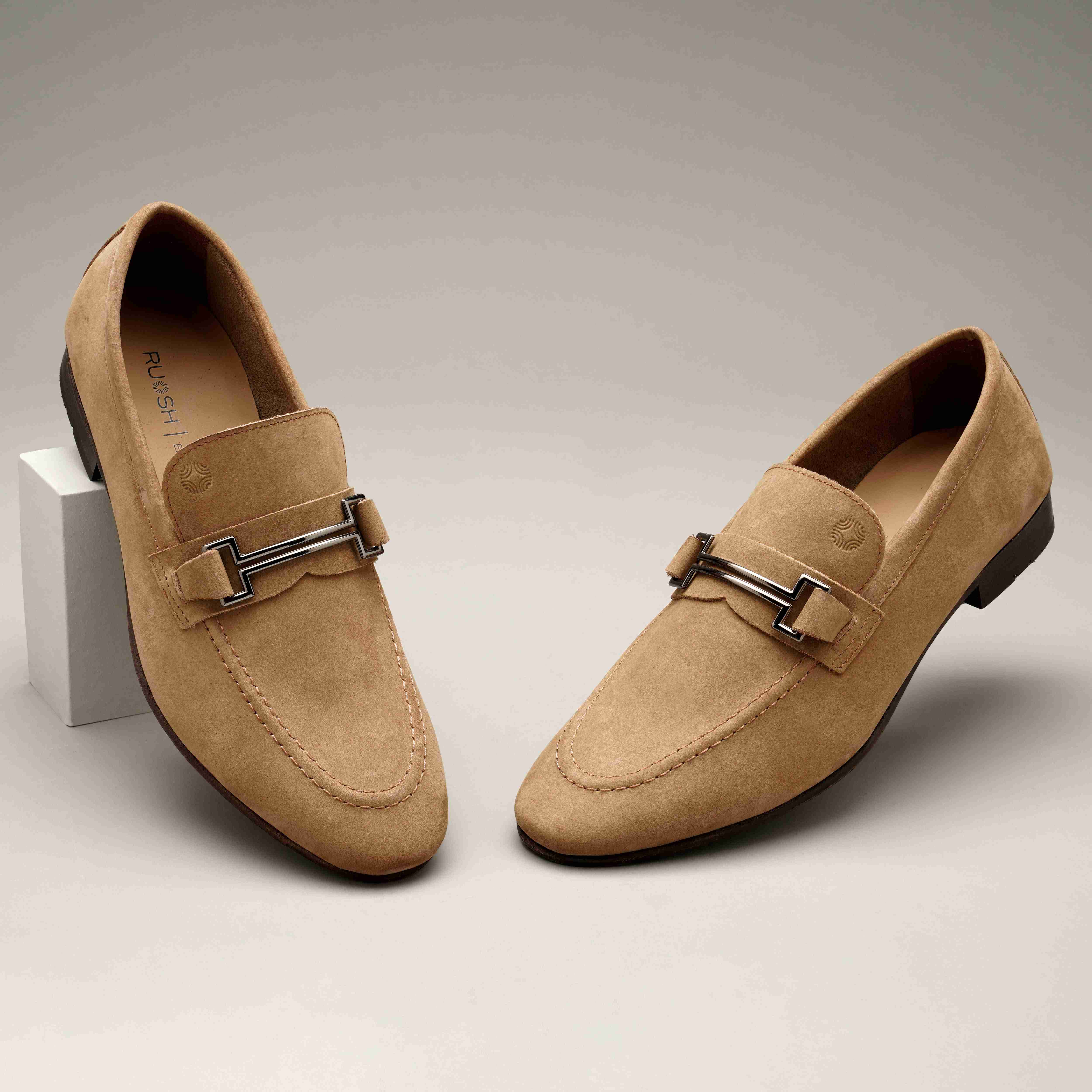 The Paul Ruosh Men Tan Nubuck Bit Loafer