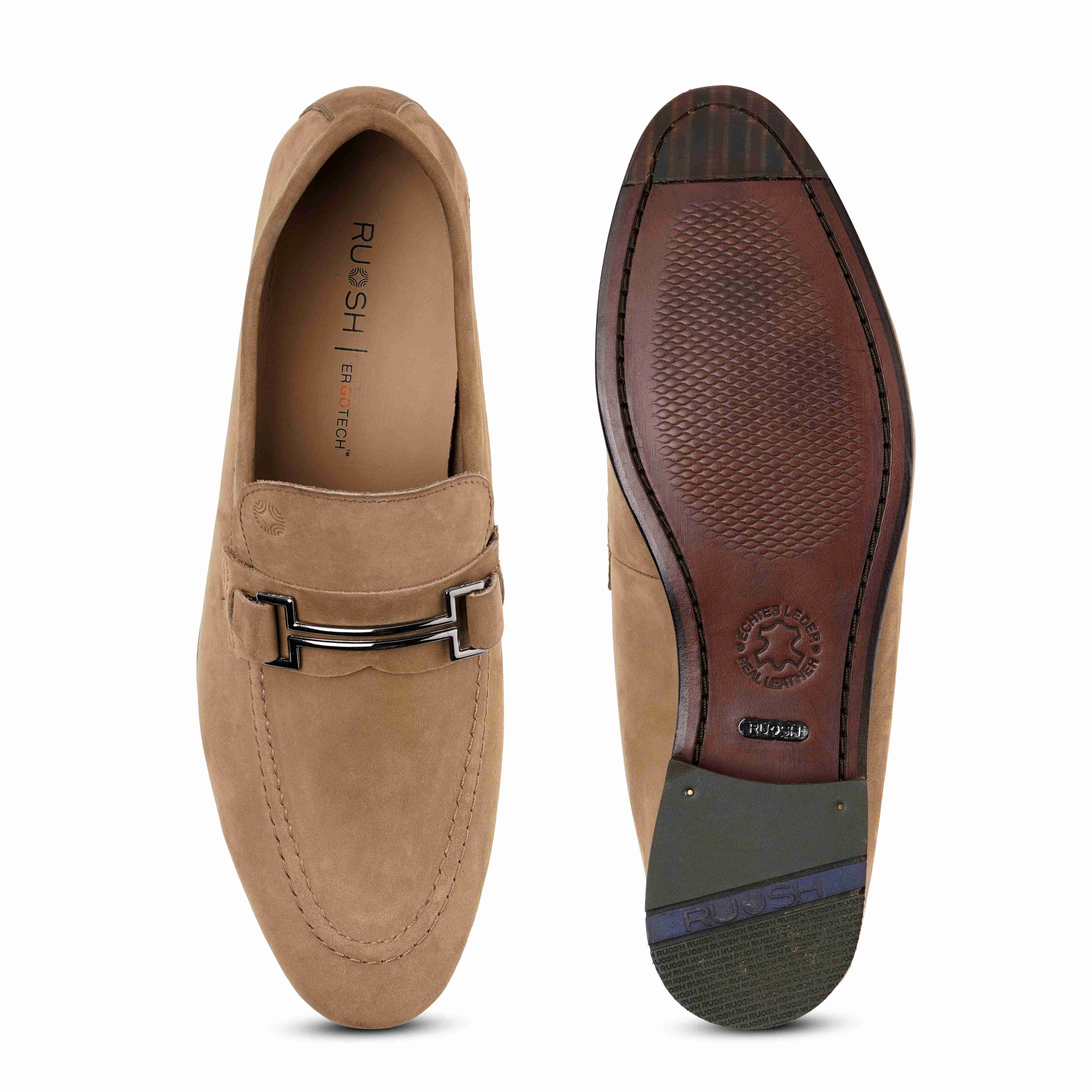 The Paul Ruosh Men Tan Nubuck Bit Loafer