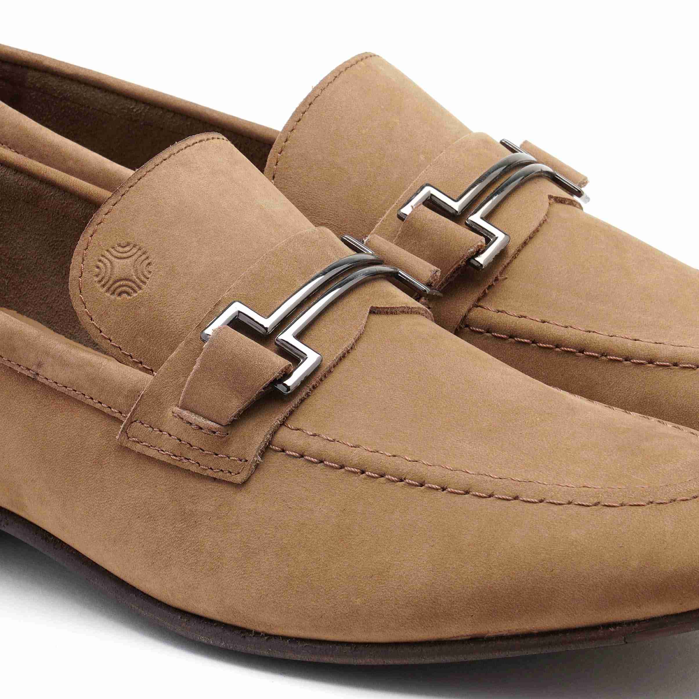The Paul Ruosh Men Tan Nubuck Bit Loafer