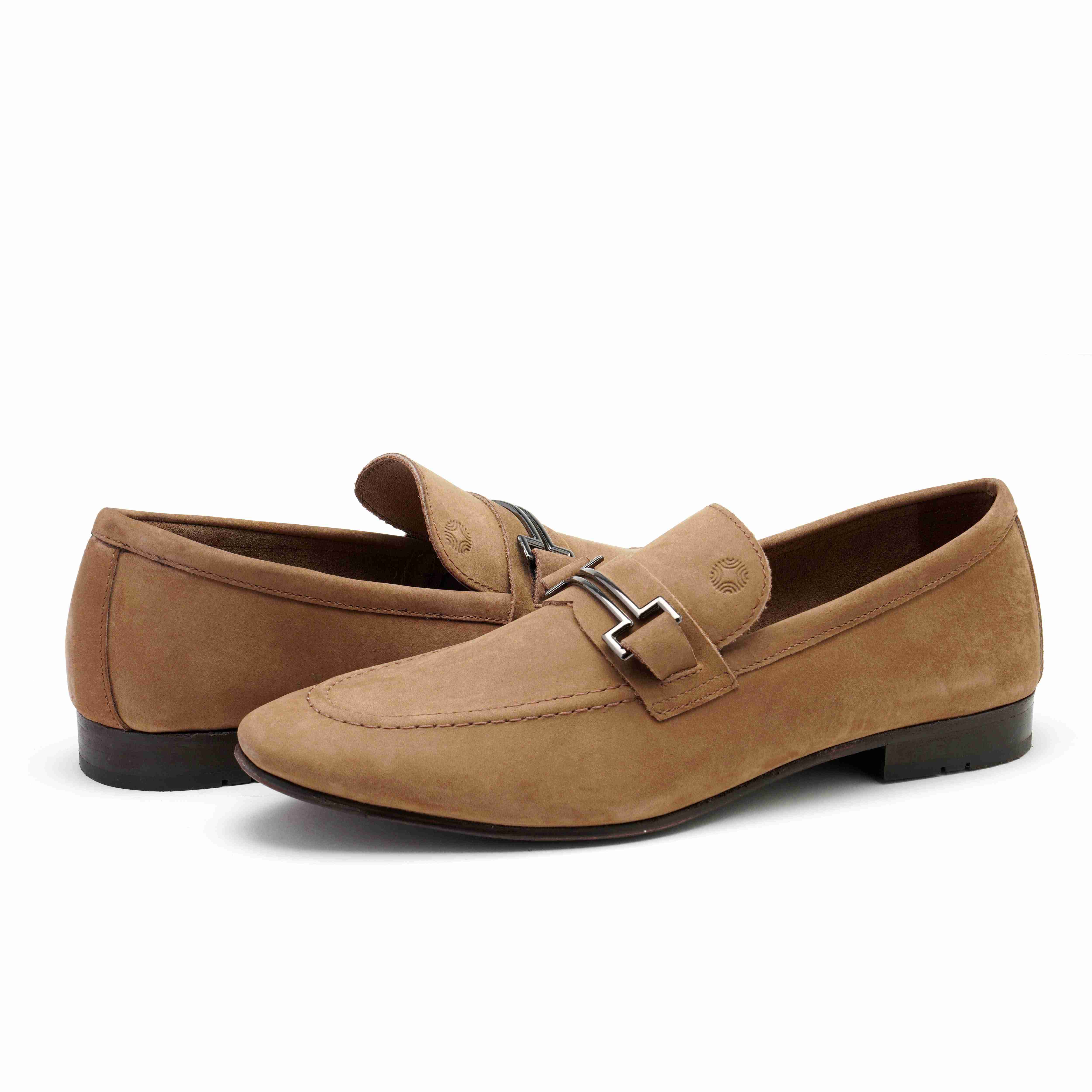 The Paul Ruosh Men Tan Nubuck Bit Loafer