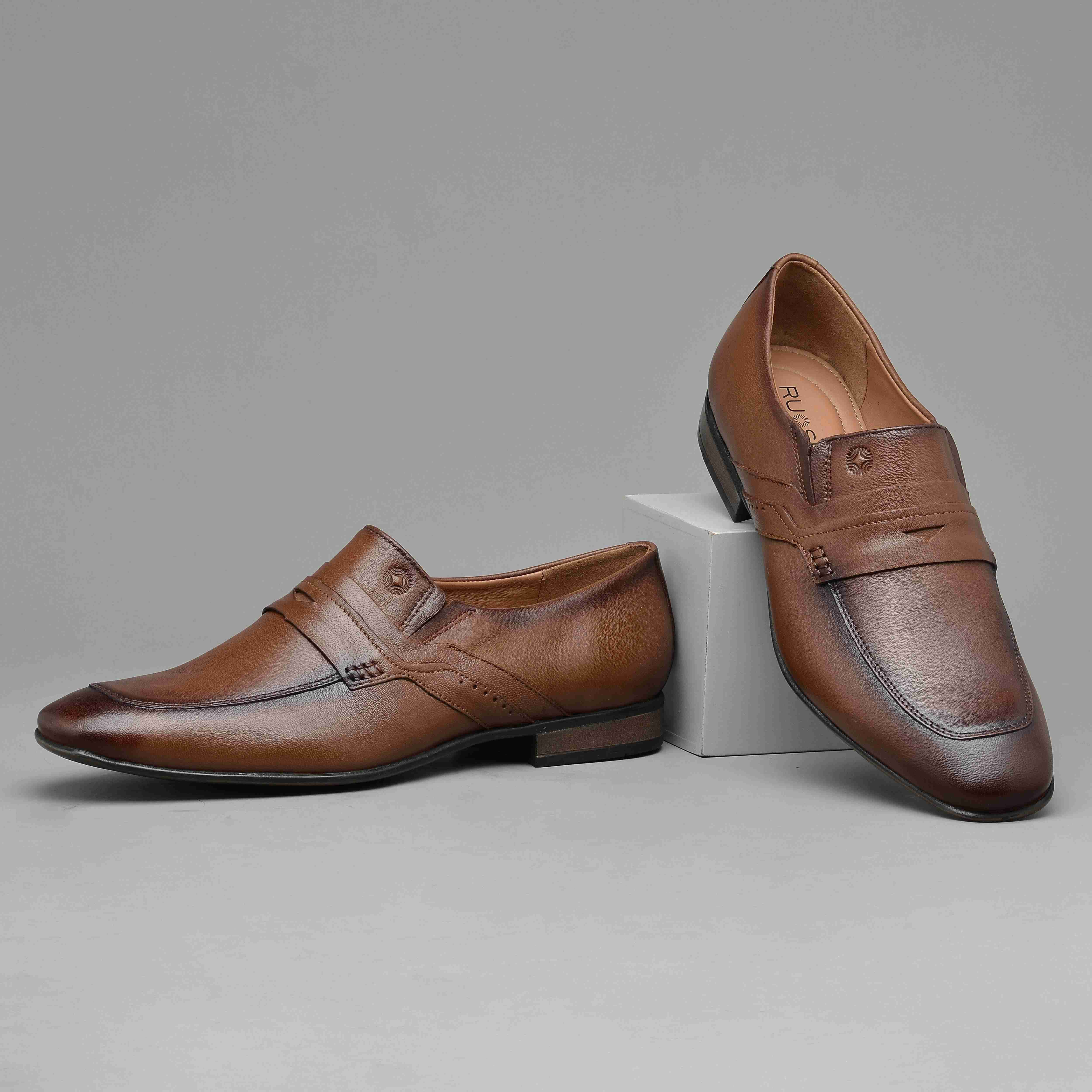 The Mattia Ruosh Men Tan Formal Slip-On