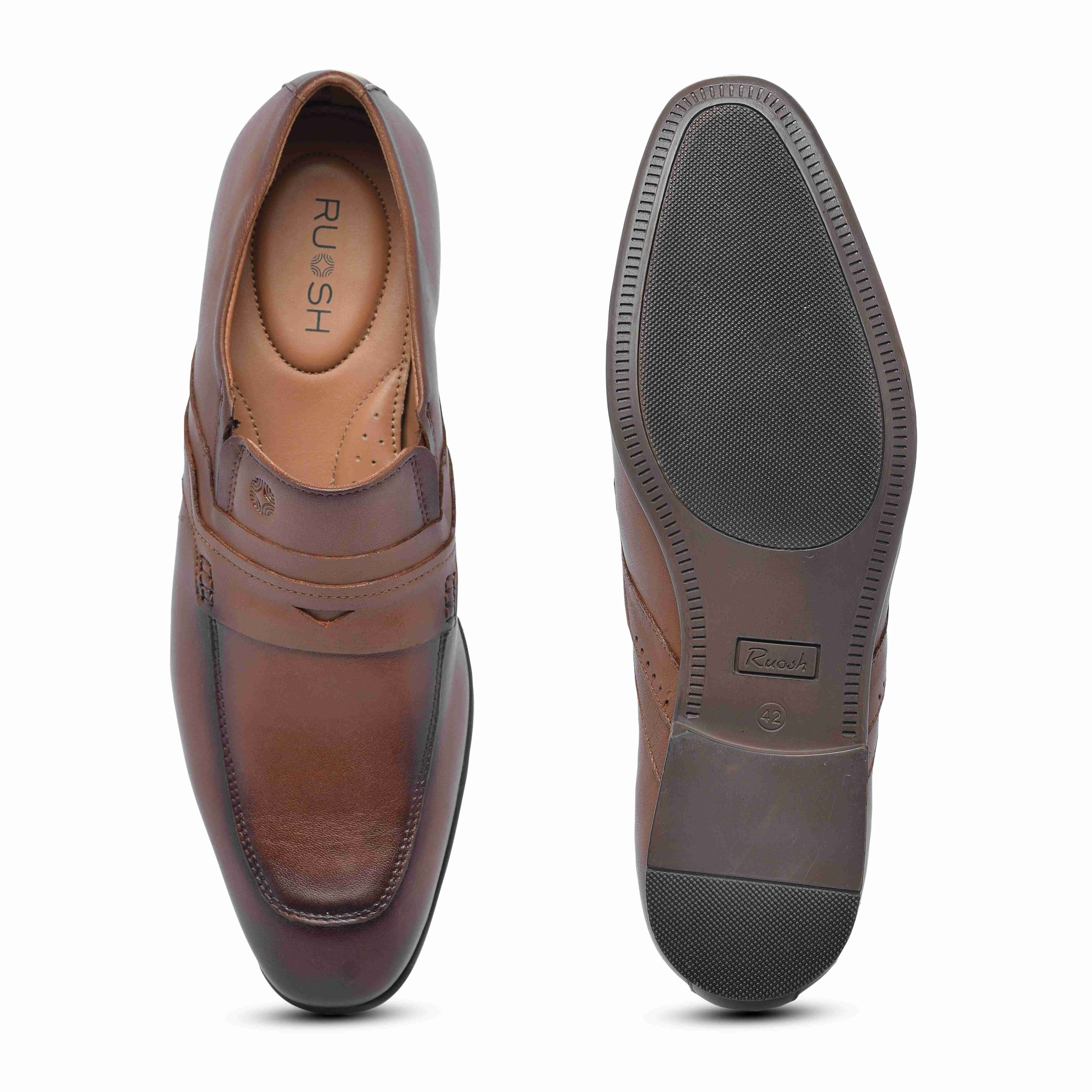 The Mattia Ruosh Men Tan Formal Slip-On