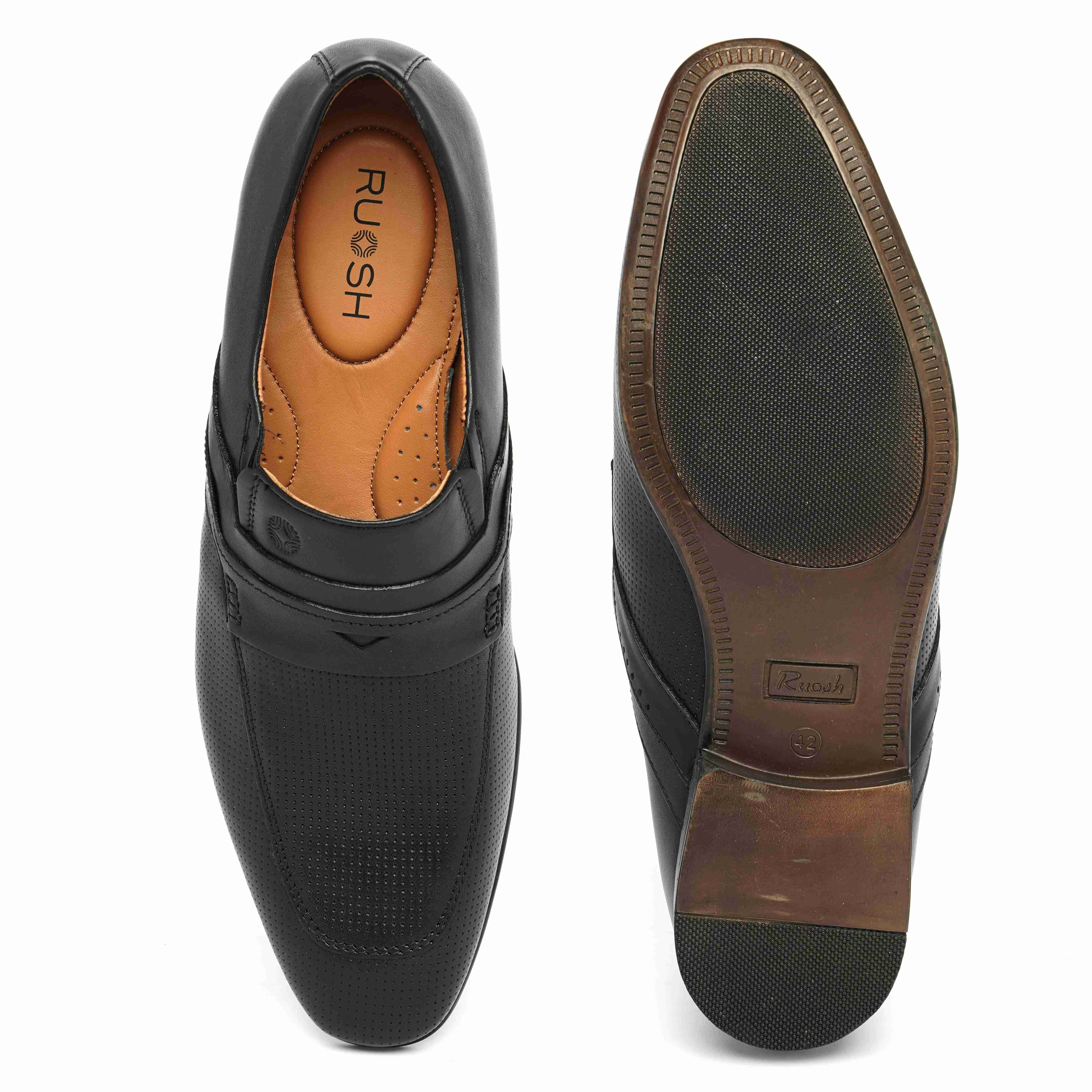 The Mattia Ruosh Men Black Formal Slip-On