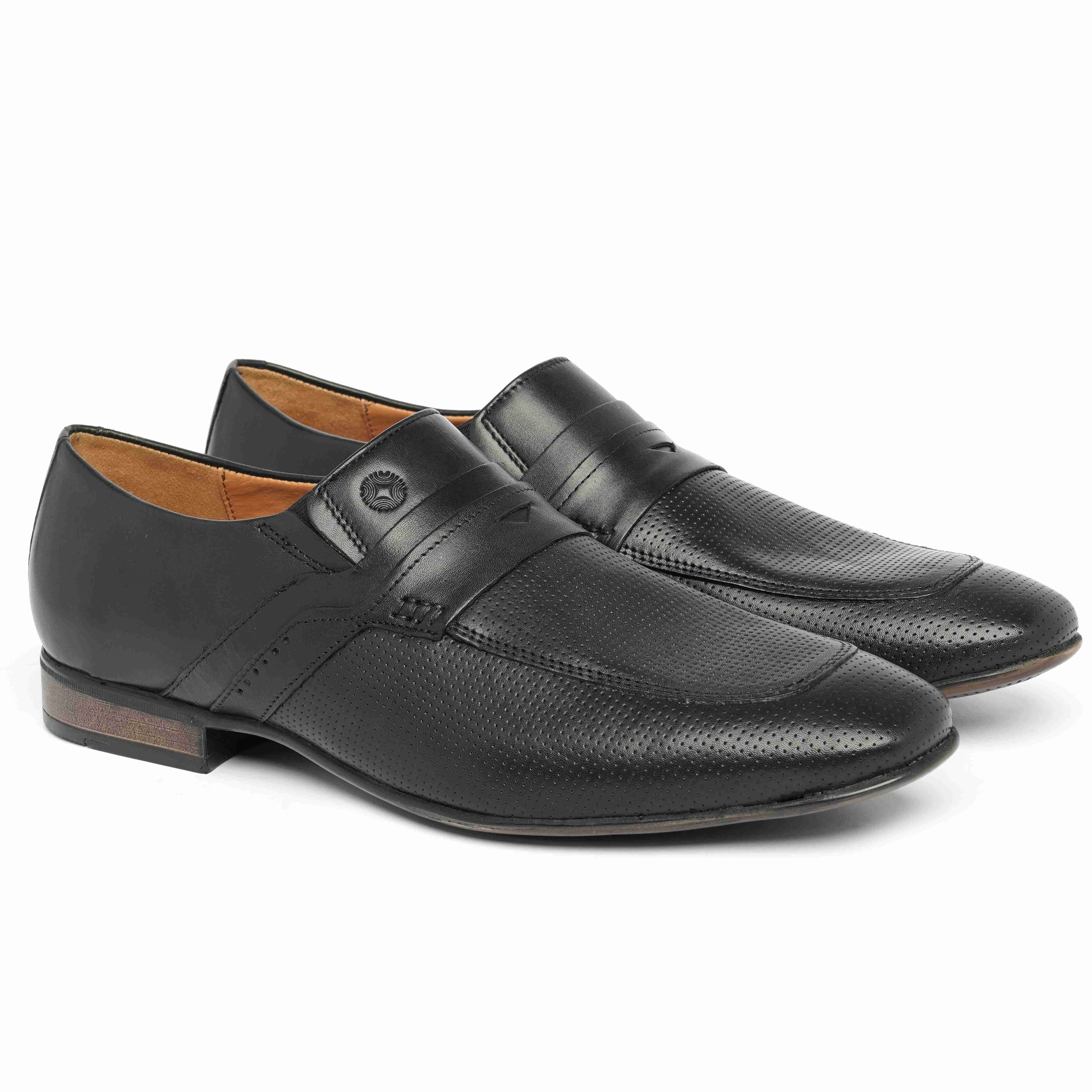The Mattia Ruosh Men Black Formal Slip-On