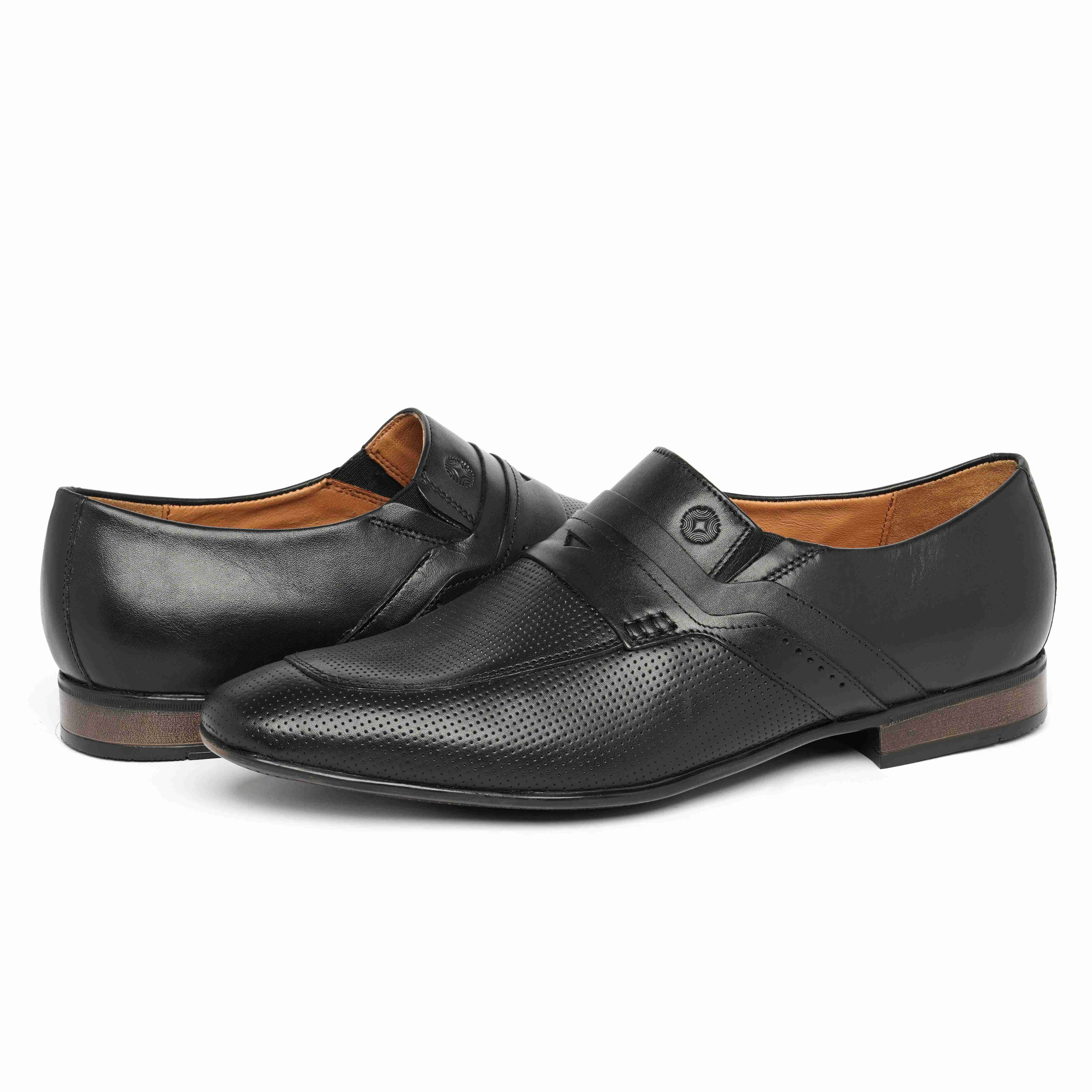 The Mattia Ruosh Men Black Formal Slip-On
