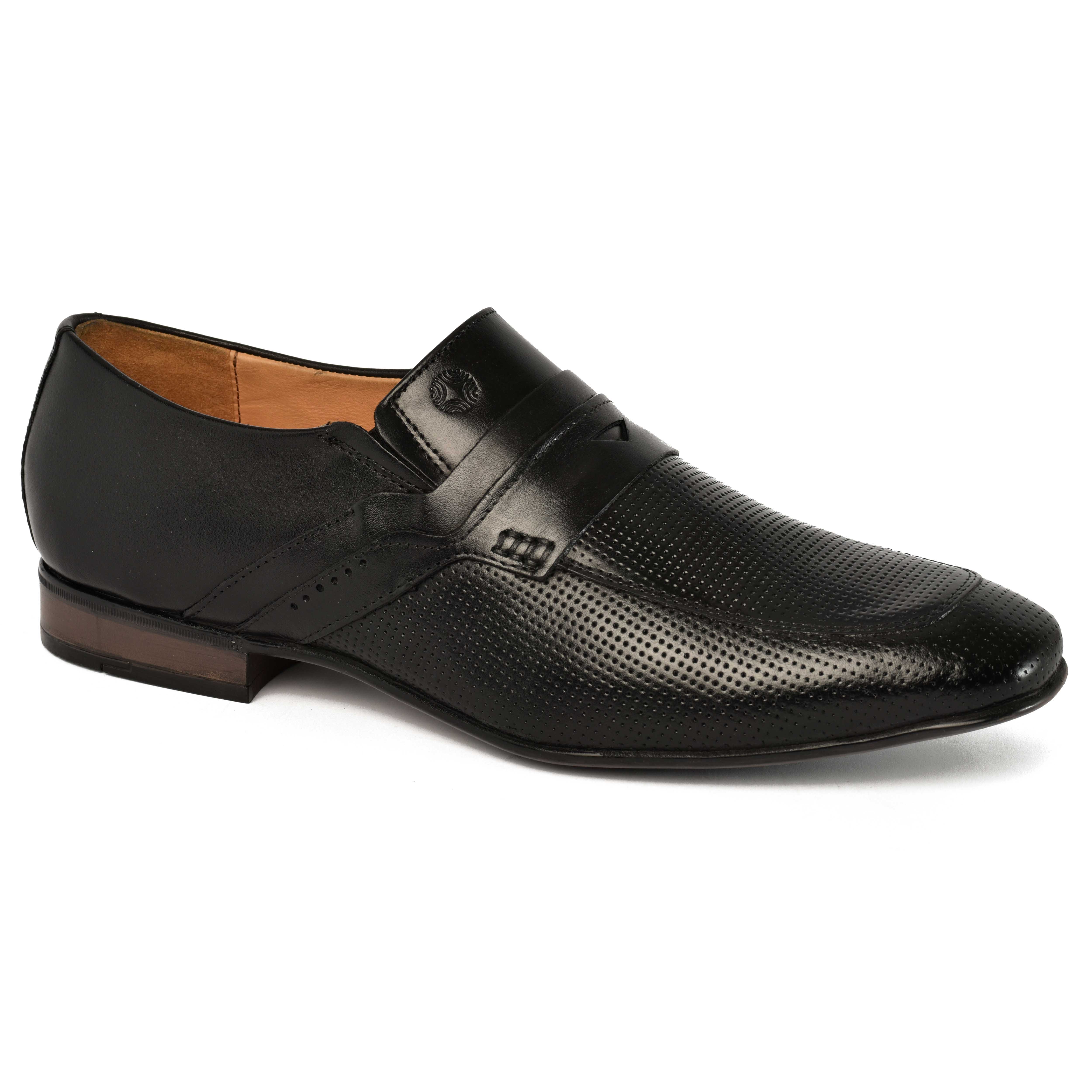 The Mattia Ruosh Men Black Formal Slip-On