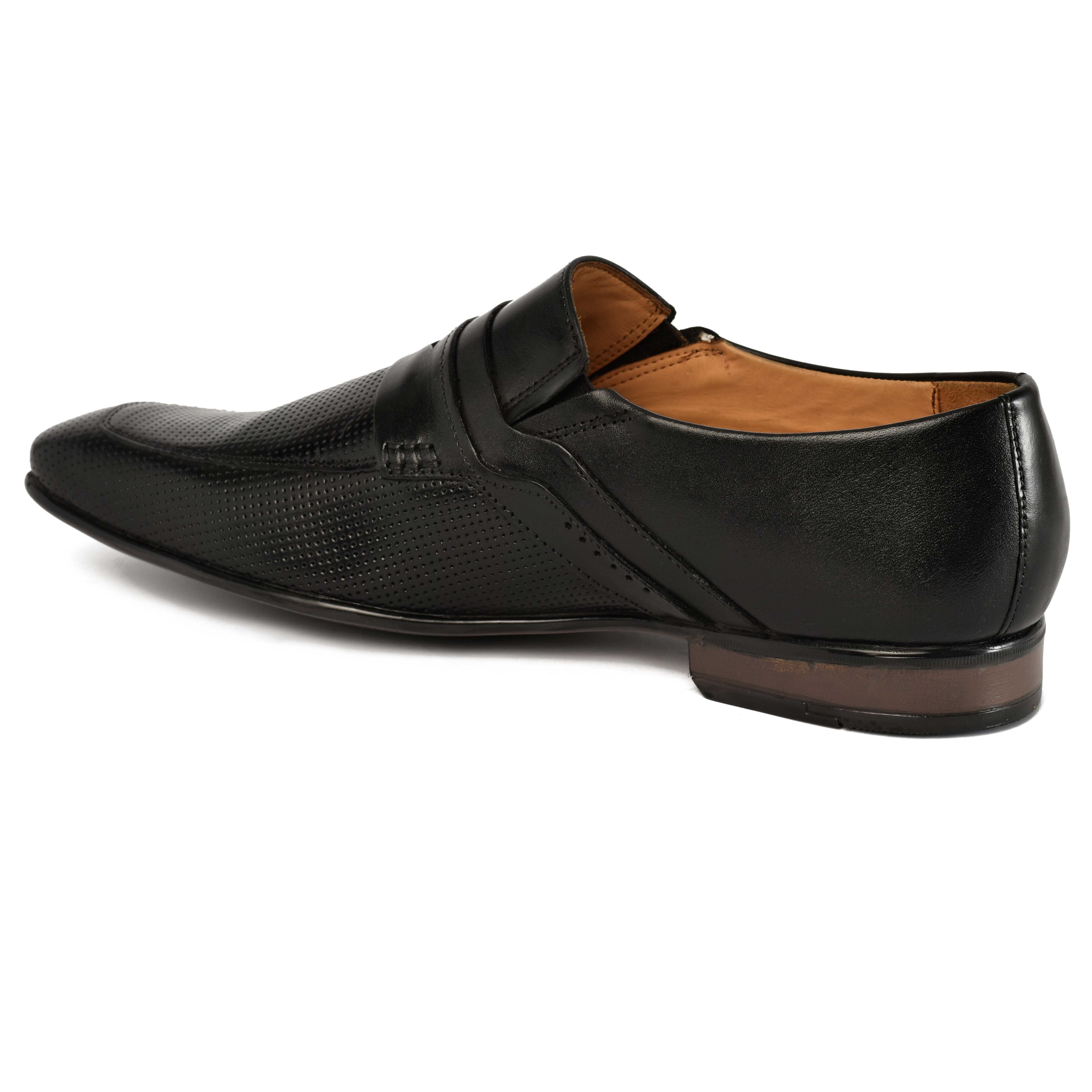 The Mattia Ruosh Men Black Formal Slip-On