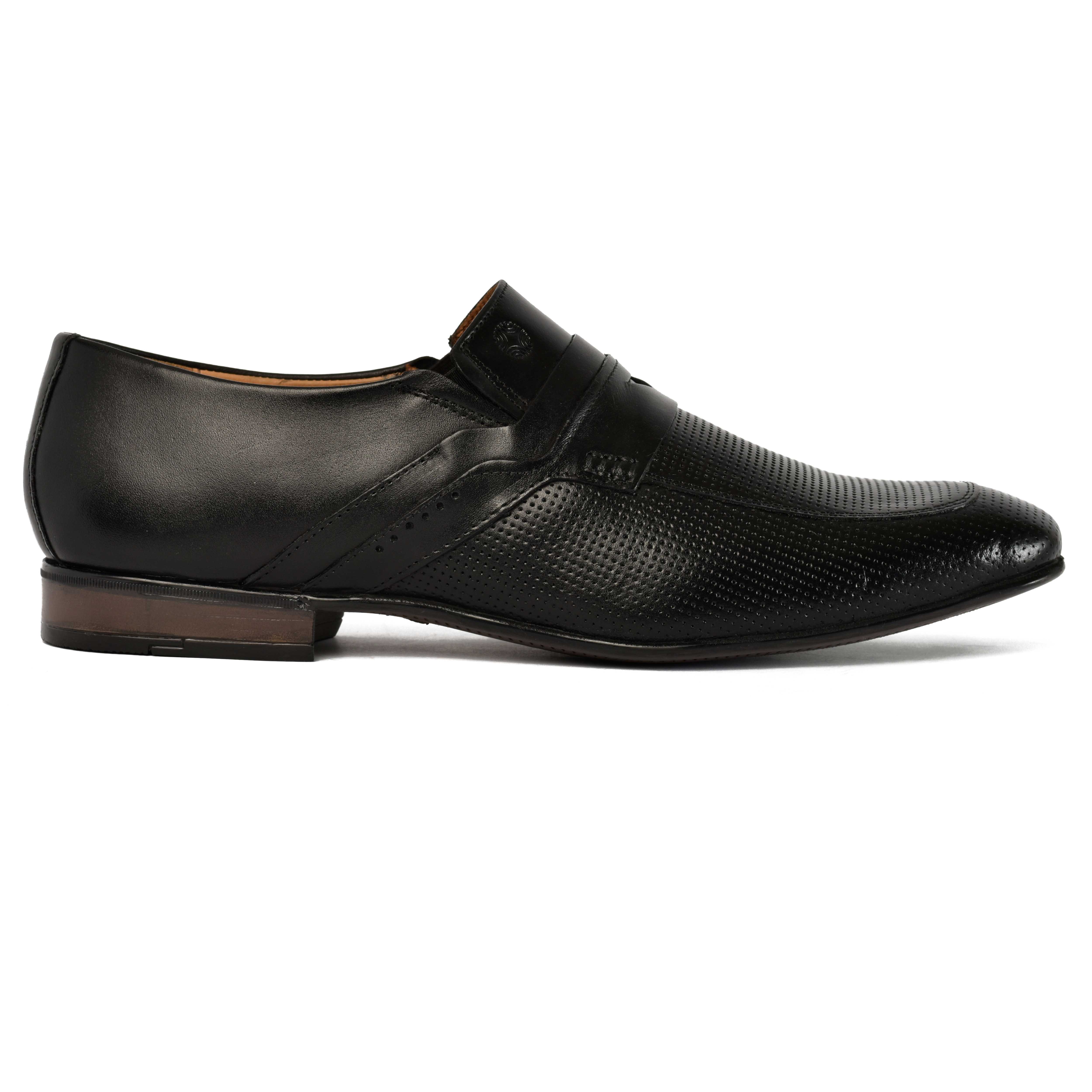 The Mattia Ruosh Men Black Formal Slip-On