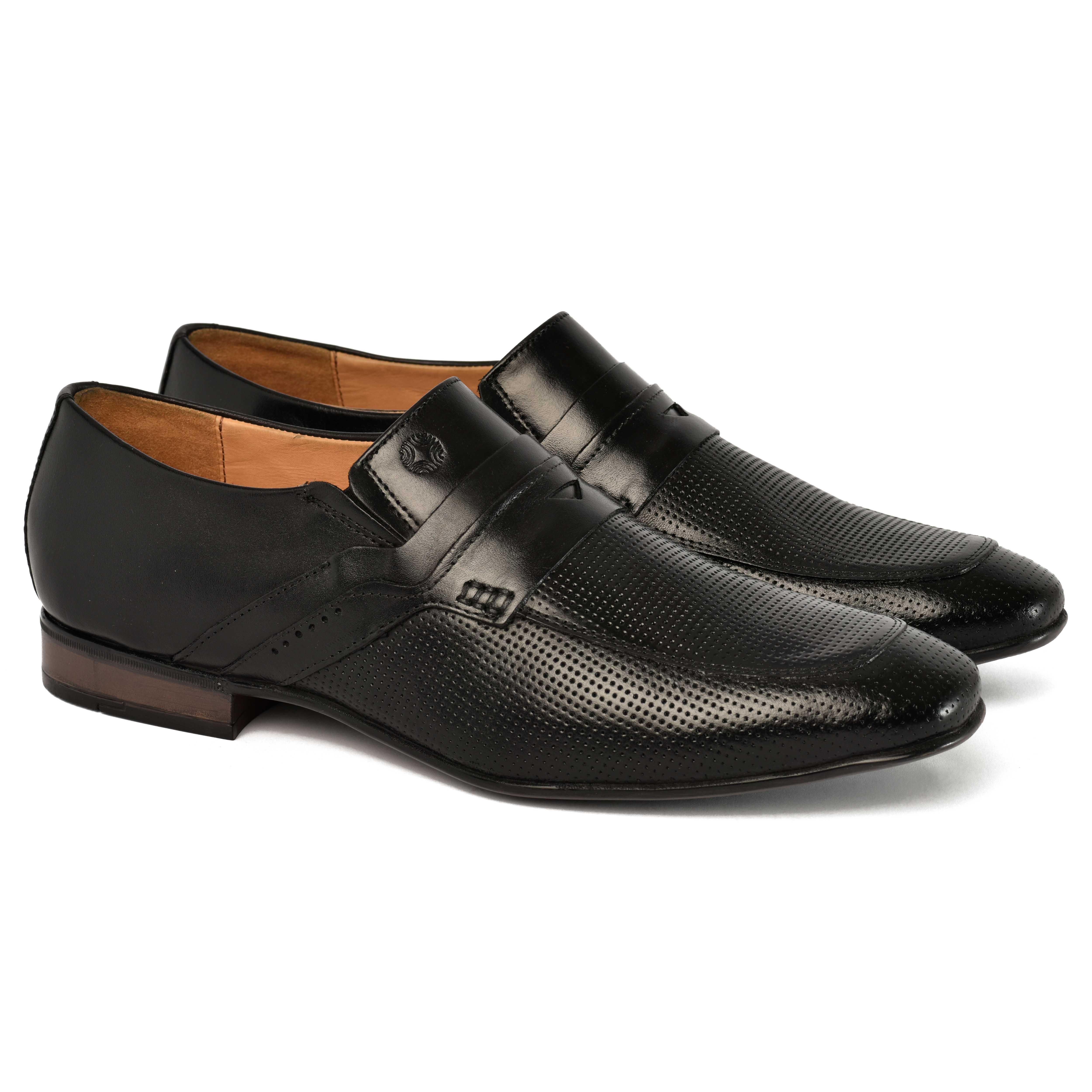 The Mattia Ruosh Men Black Formal Slip-On