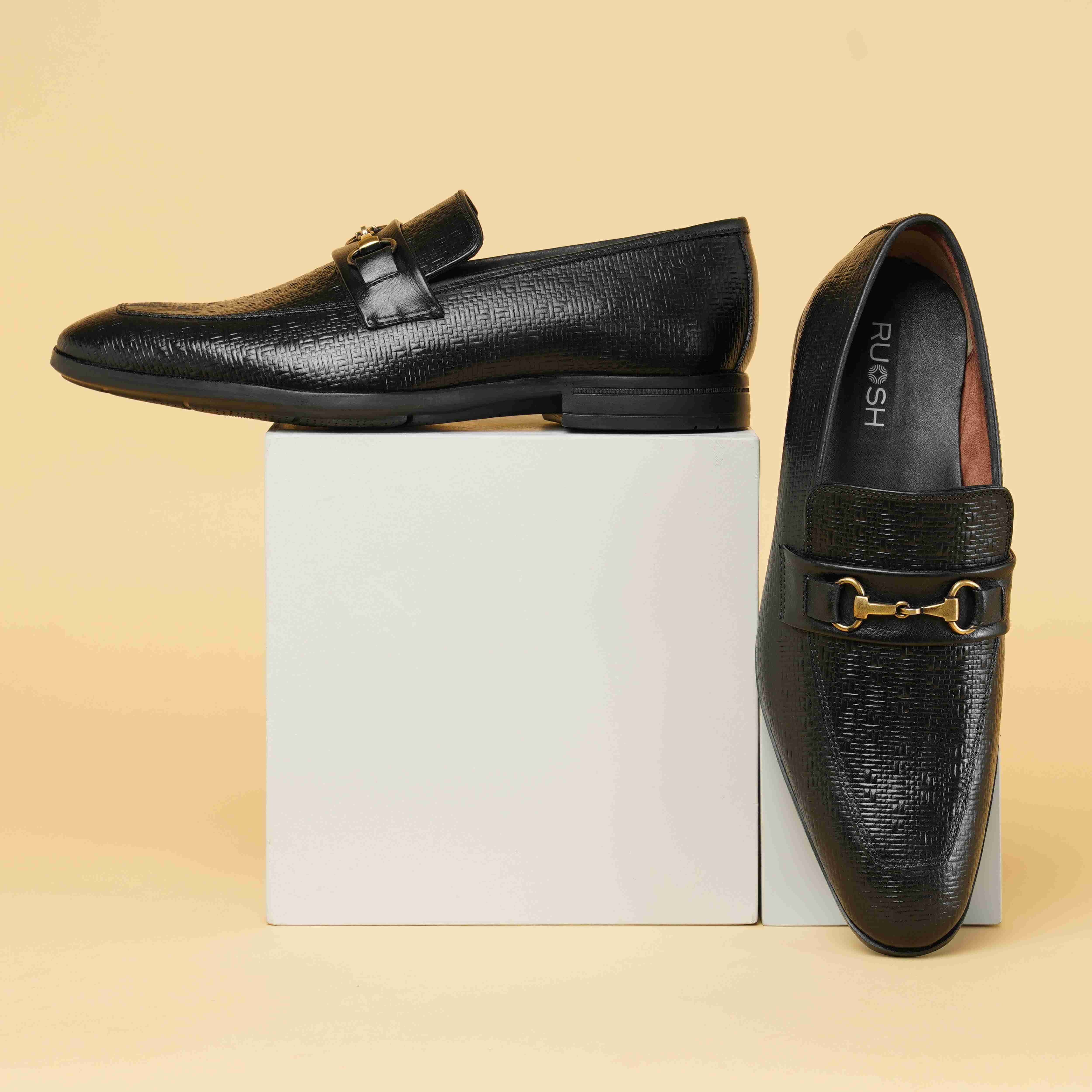 The Cameroon Ruosh Men Black Formal Slip-On