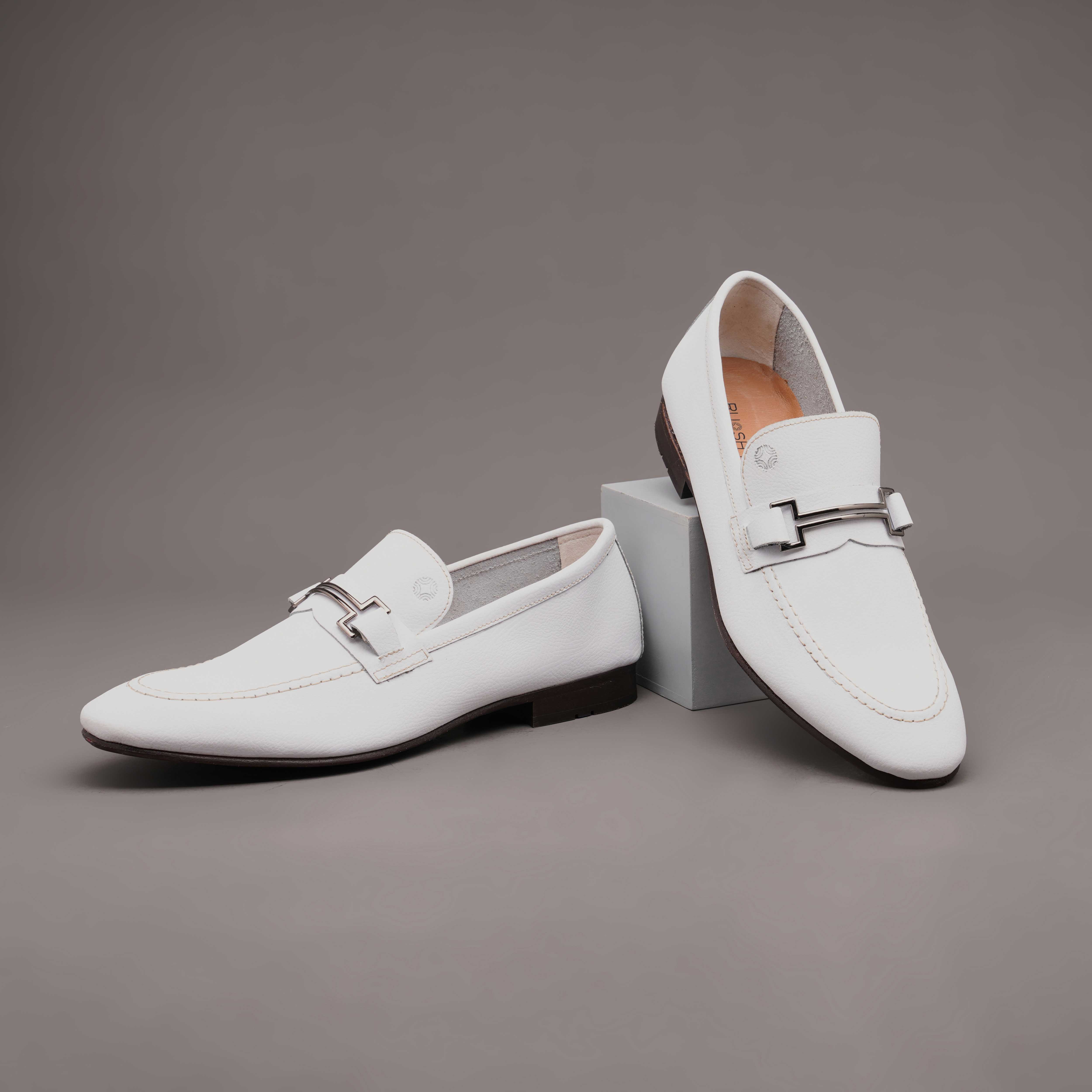 The Paul Ruosh Men White Bit Loafer