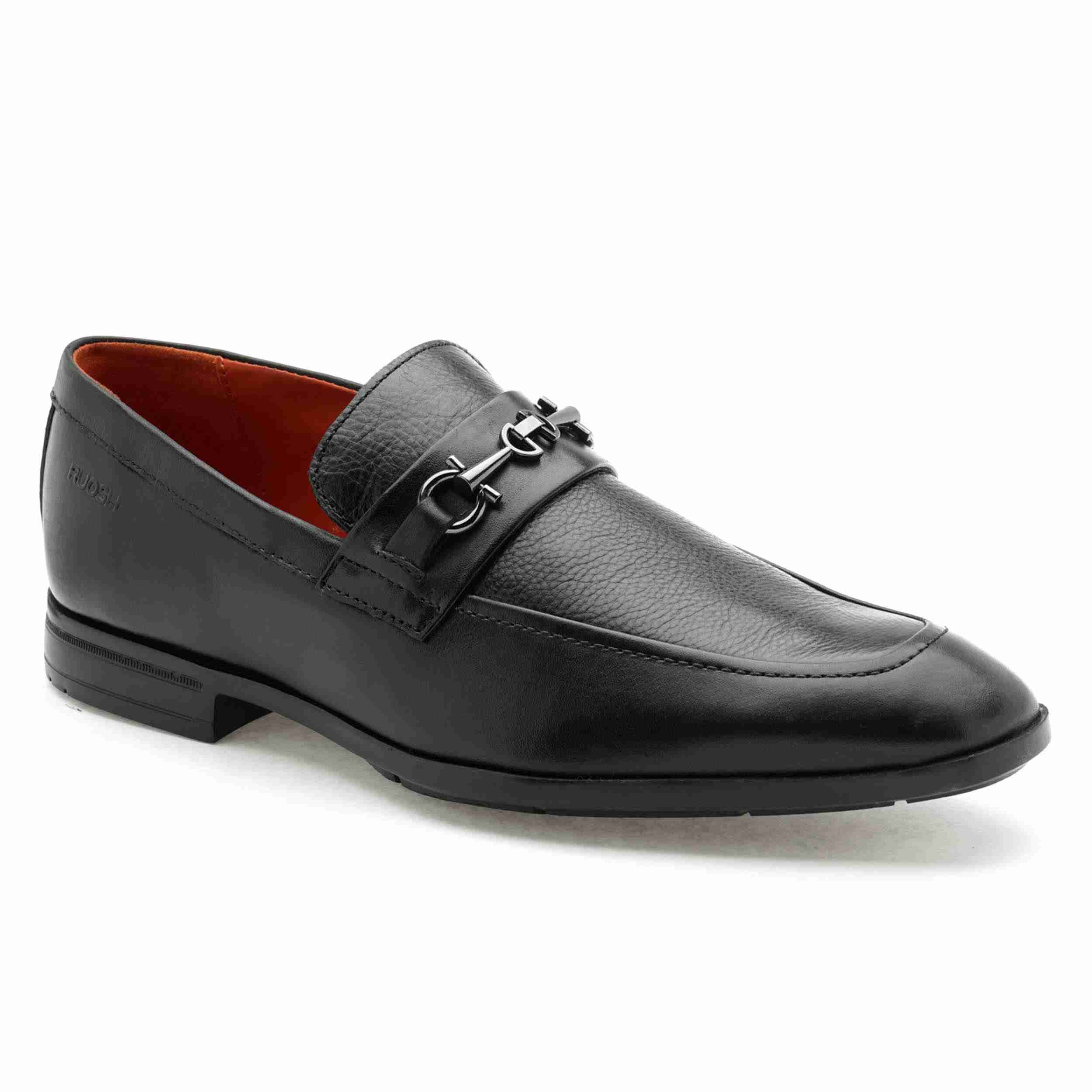 The Renzo Ruosh Men Black Formal Slip-On