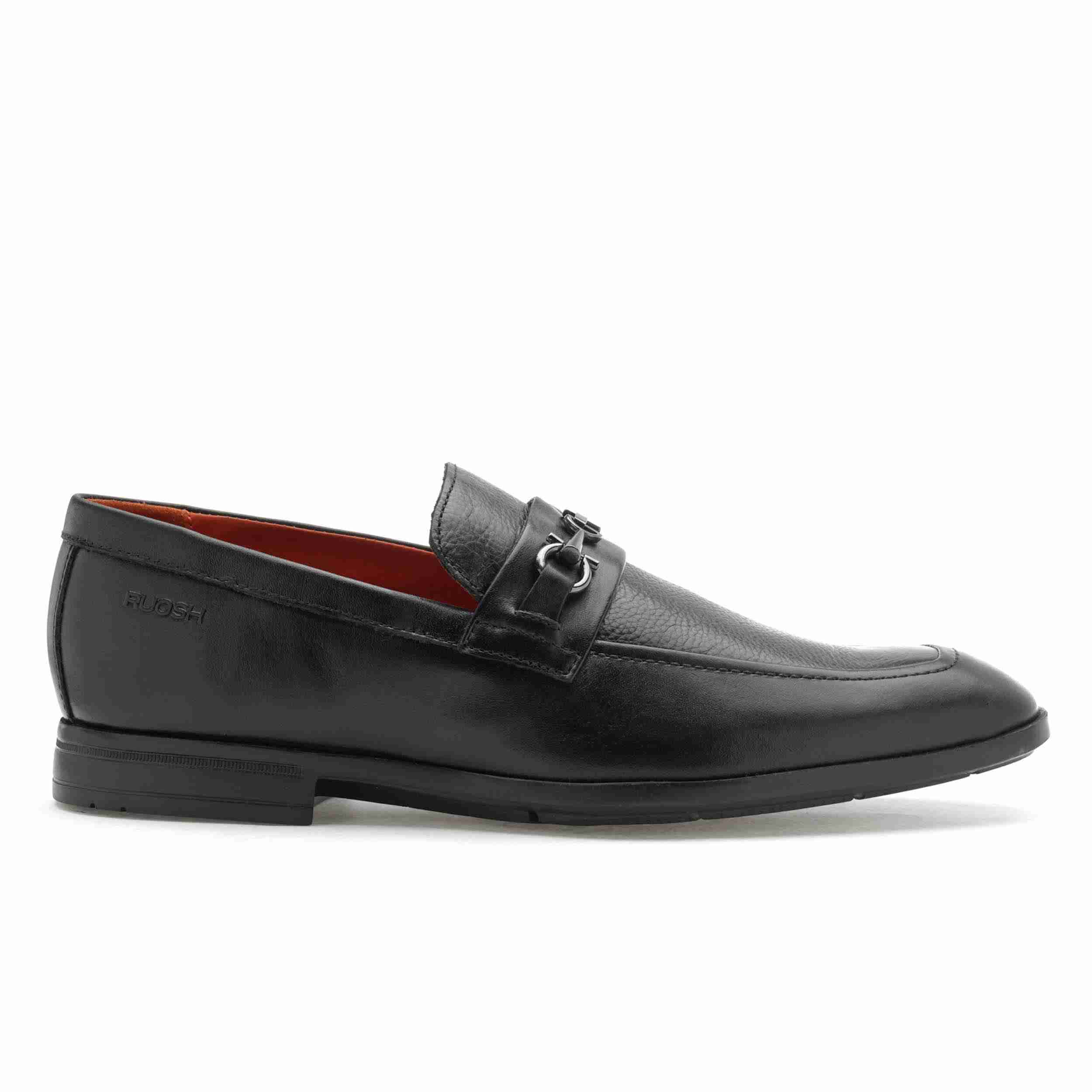 The Renzo Ruosh Men Black Formal Slip-On