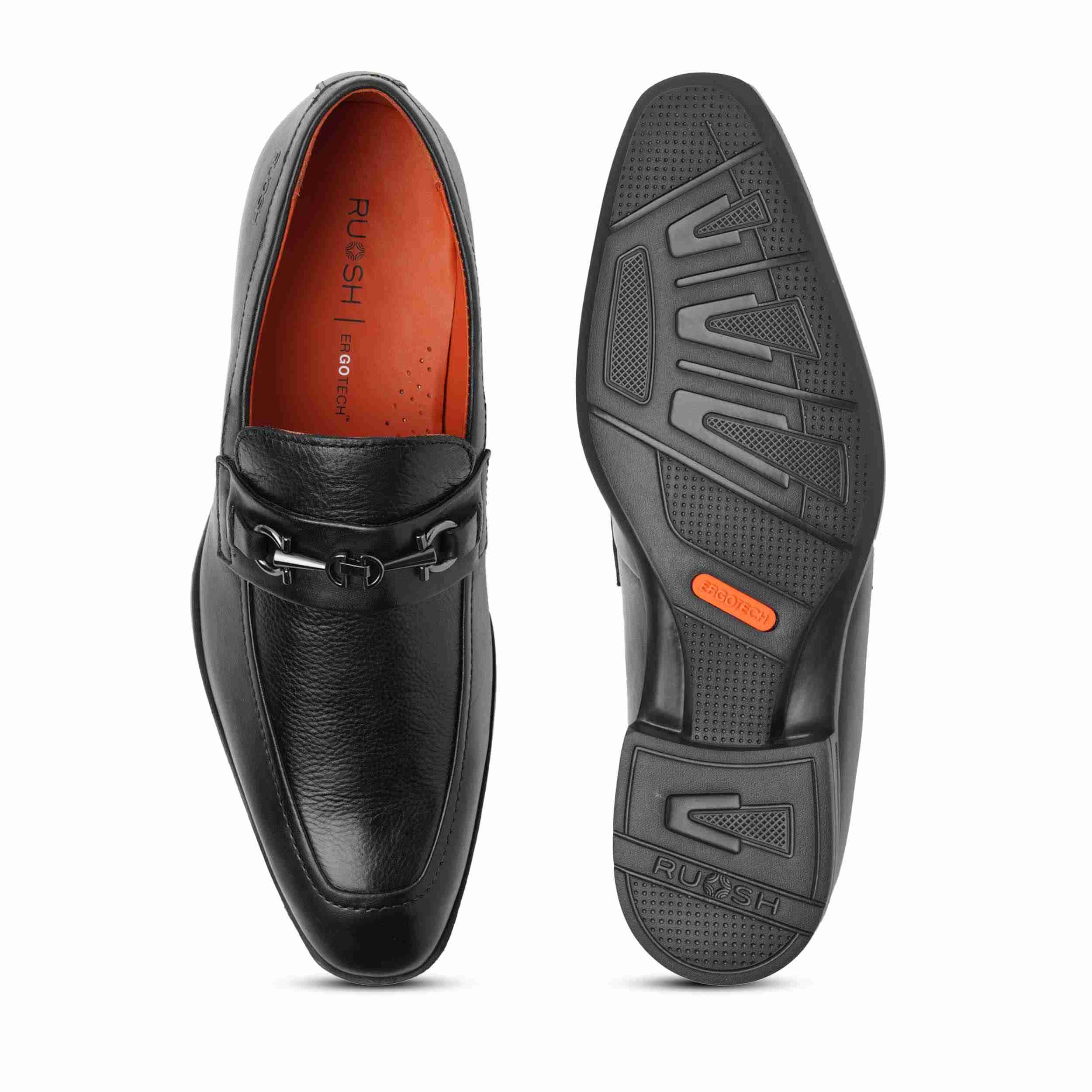 The Renzo Ruosh Men Black Formal Slip-On
