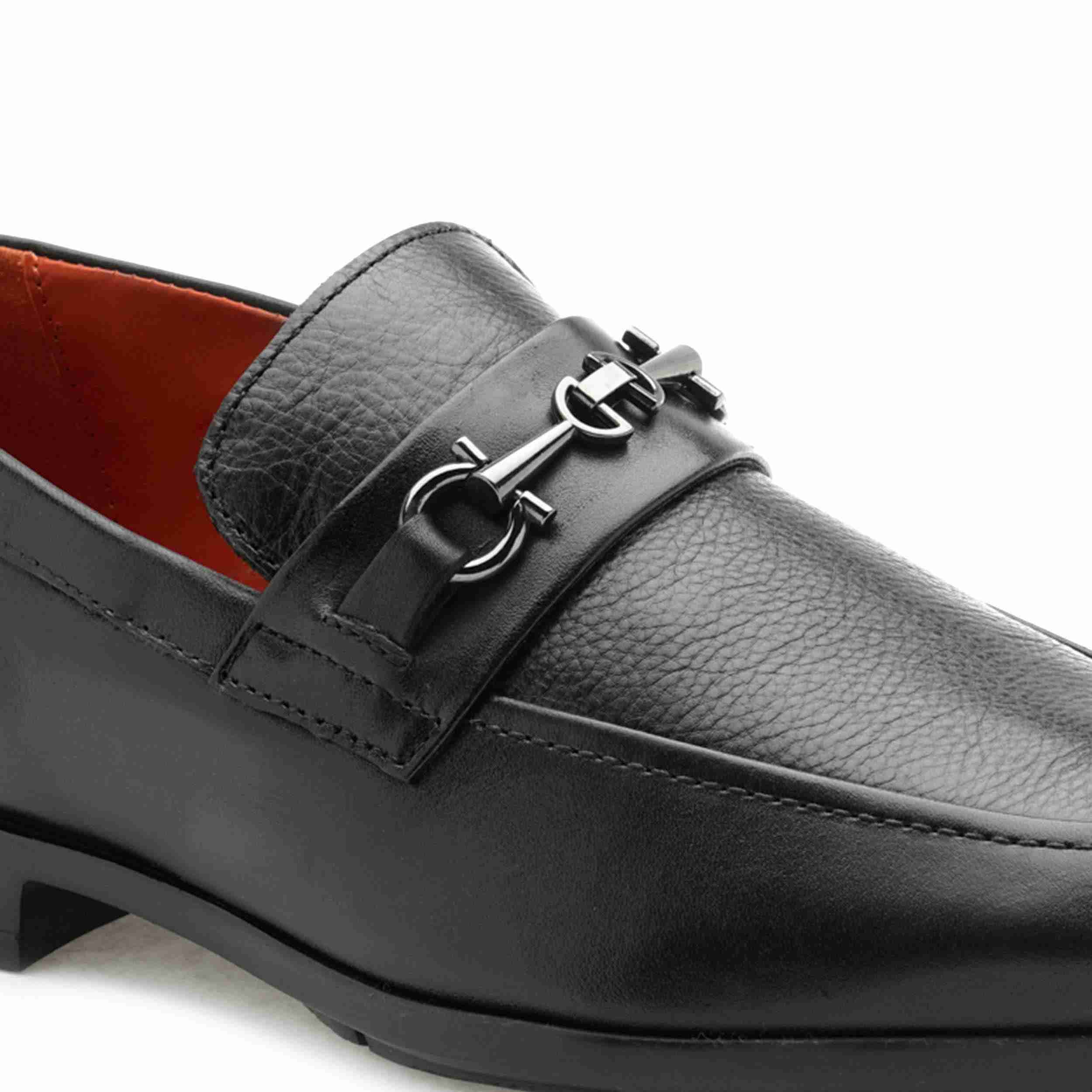 The Renzo Ruosh Men Black Formal Slip-On