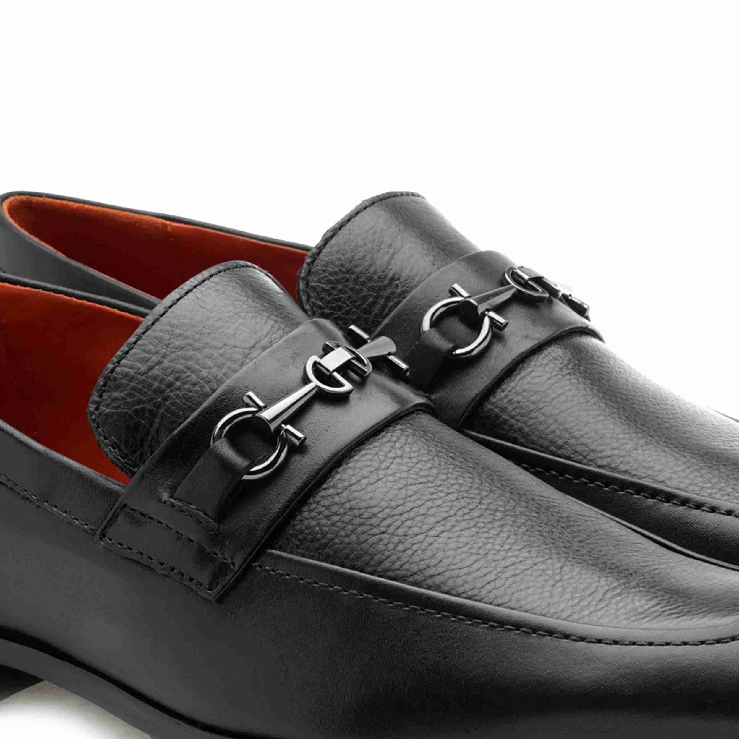 The Renzo Ruosh Men Black Formal Slip-On