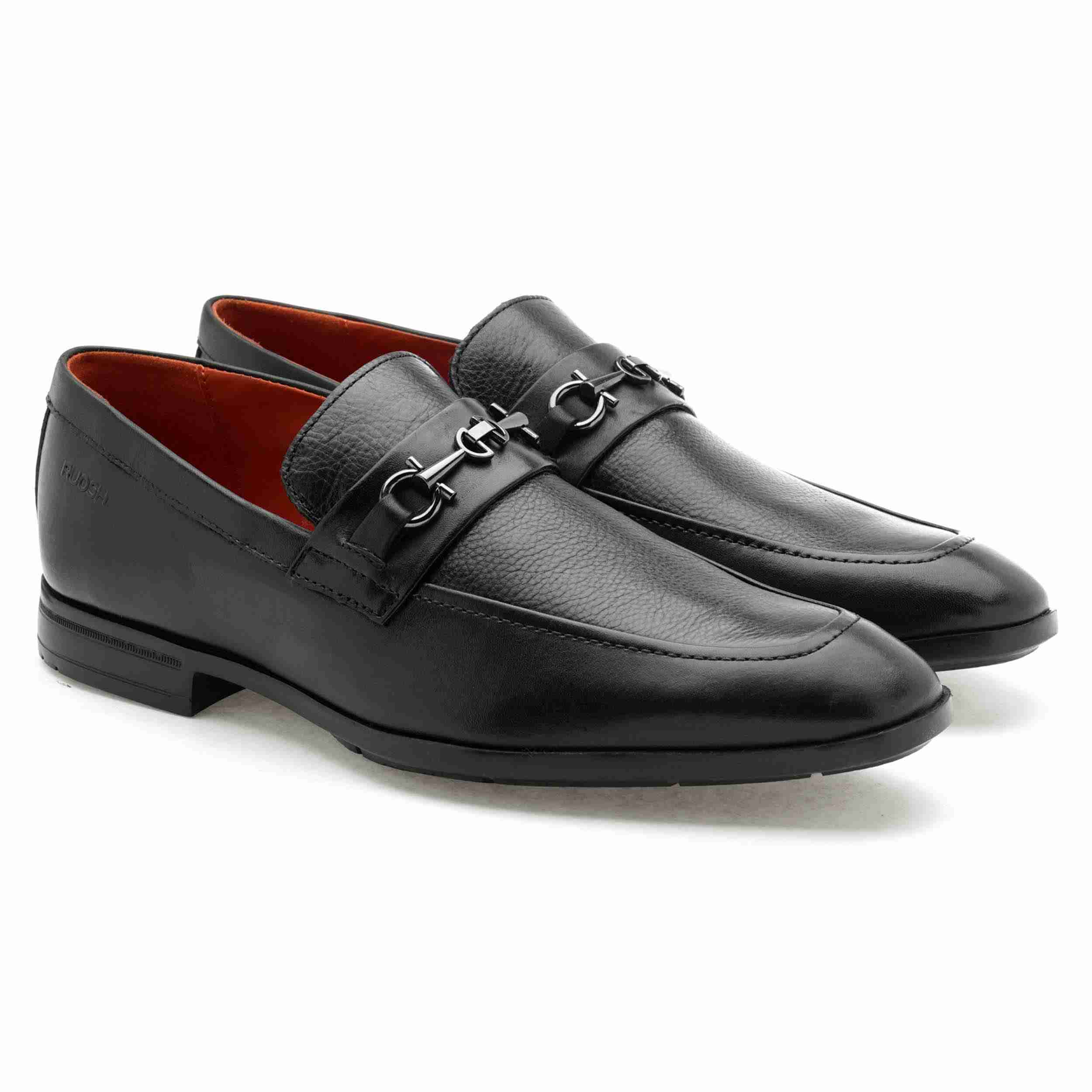 The Renzo Ruosh Men Black Formal Slip-On