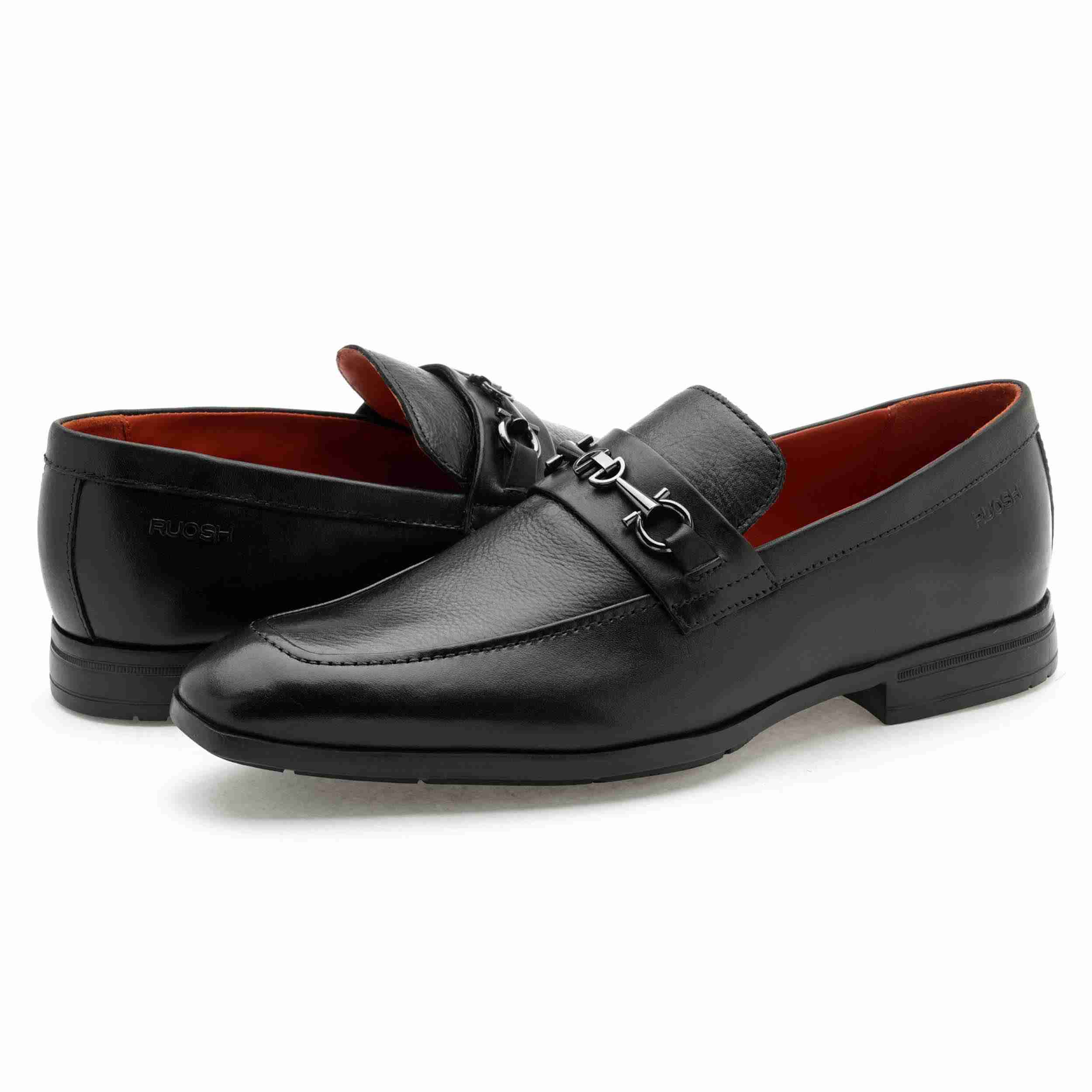 The Renzo Ruosh Men Black Formal Slip-On