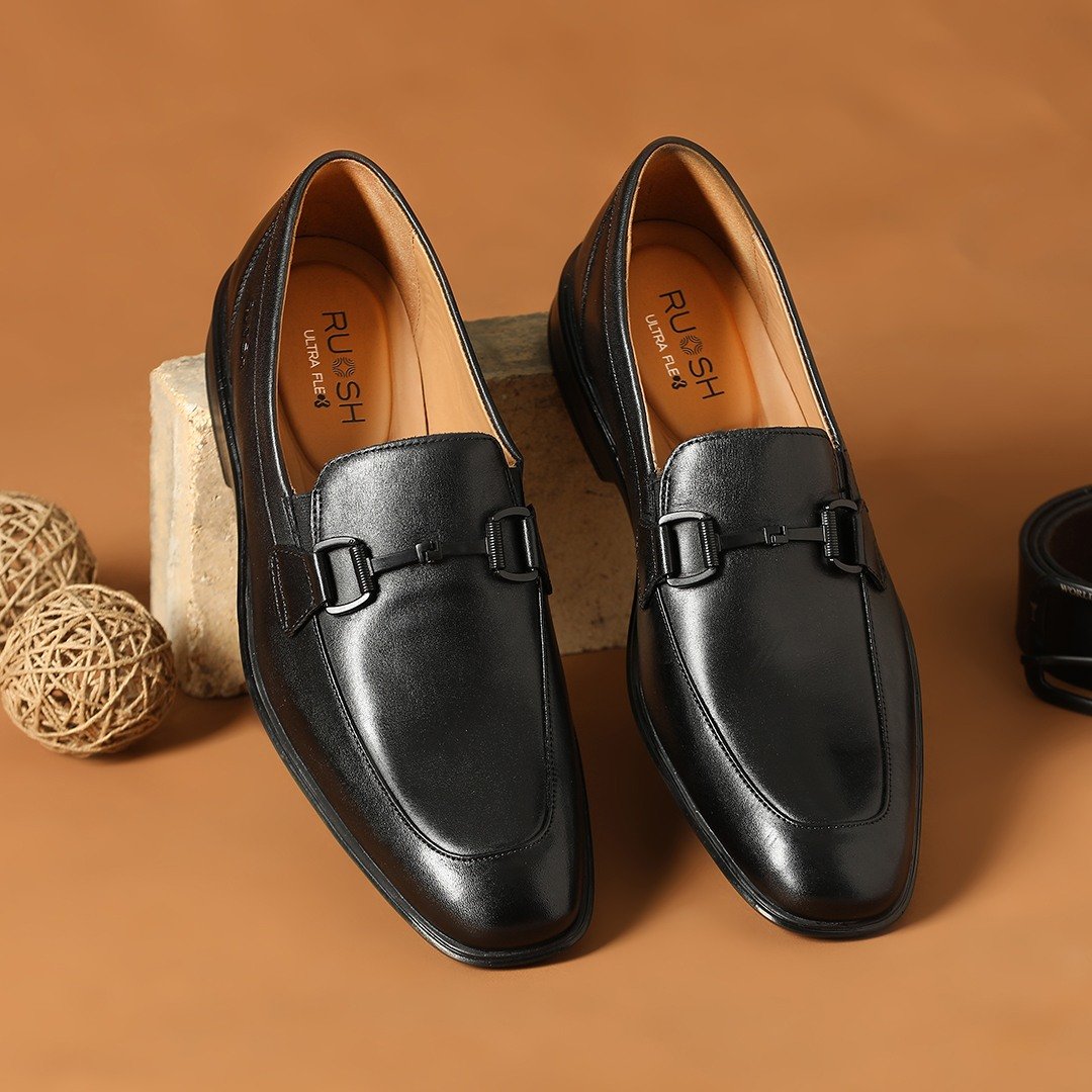 The Meson Black Men Formal Slip-On Ruosh