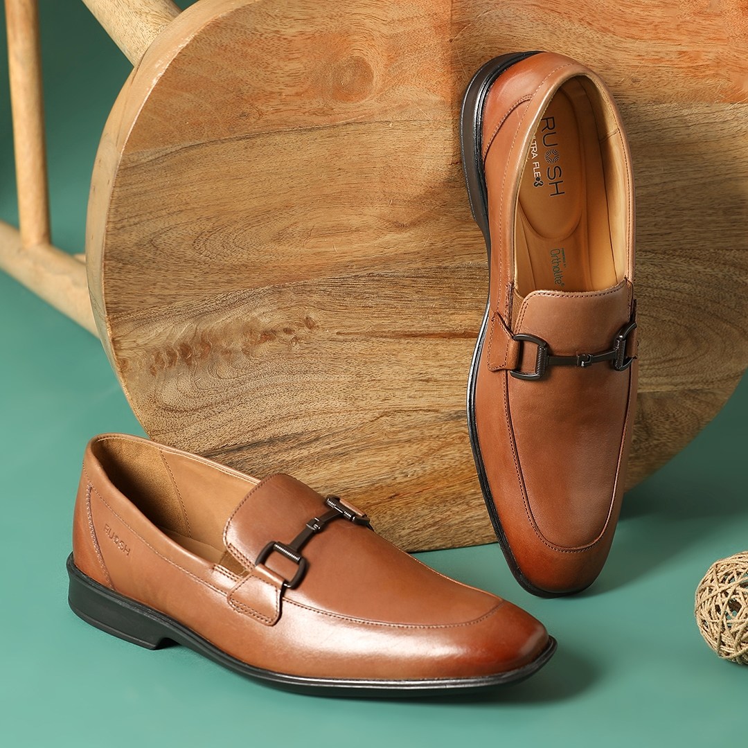 The Meson Dark Tan Men Formal Slip-On Ruosh
