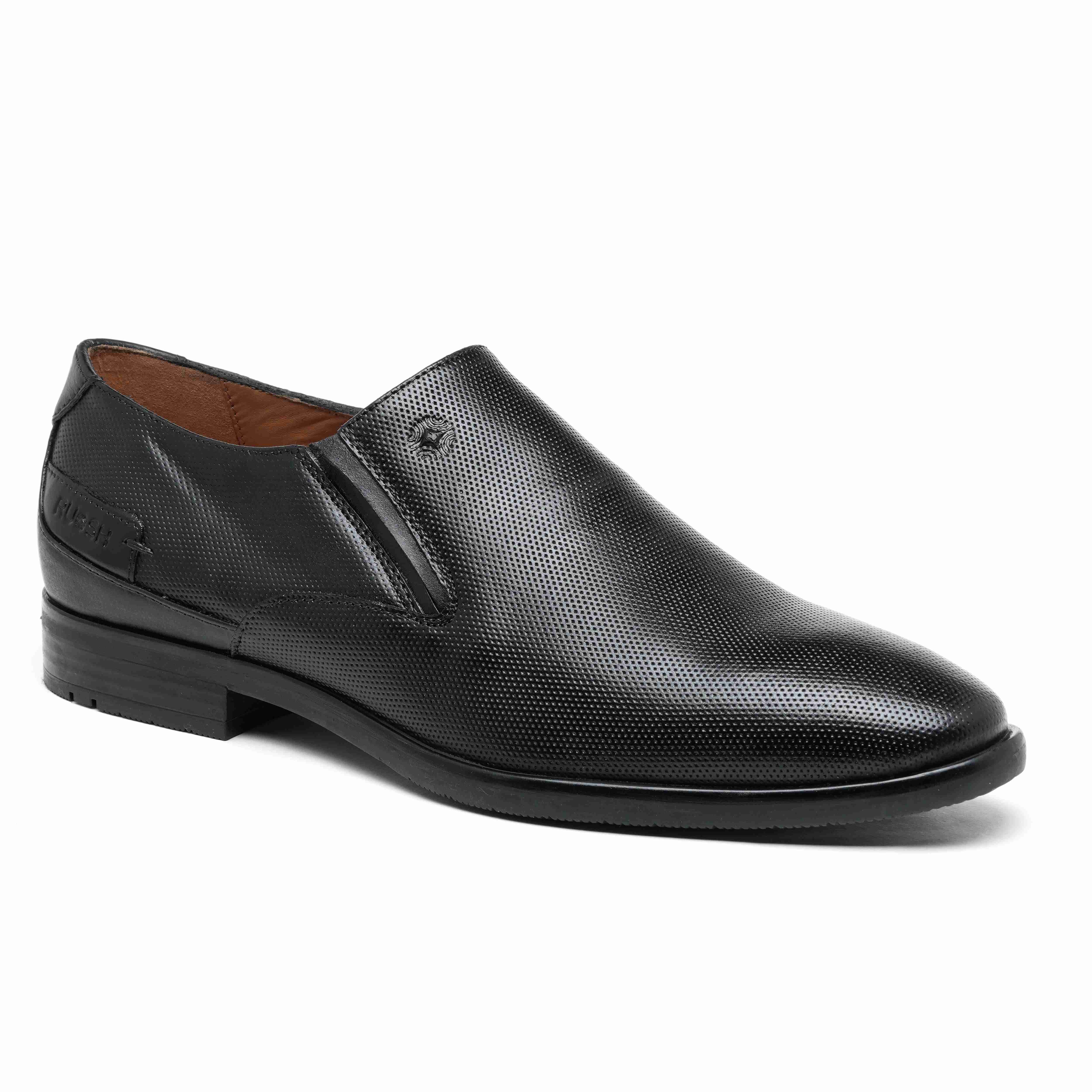 The Newyork Ruosh Men Black Formal Slip-On