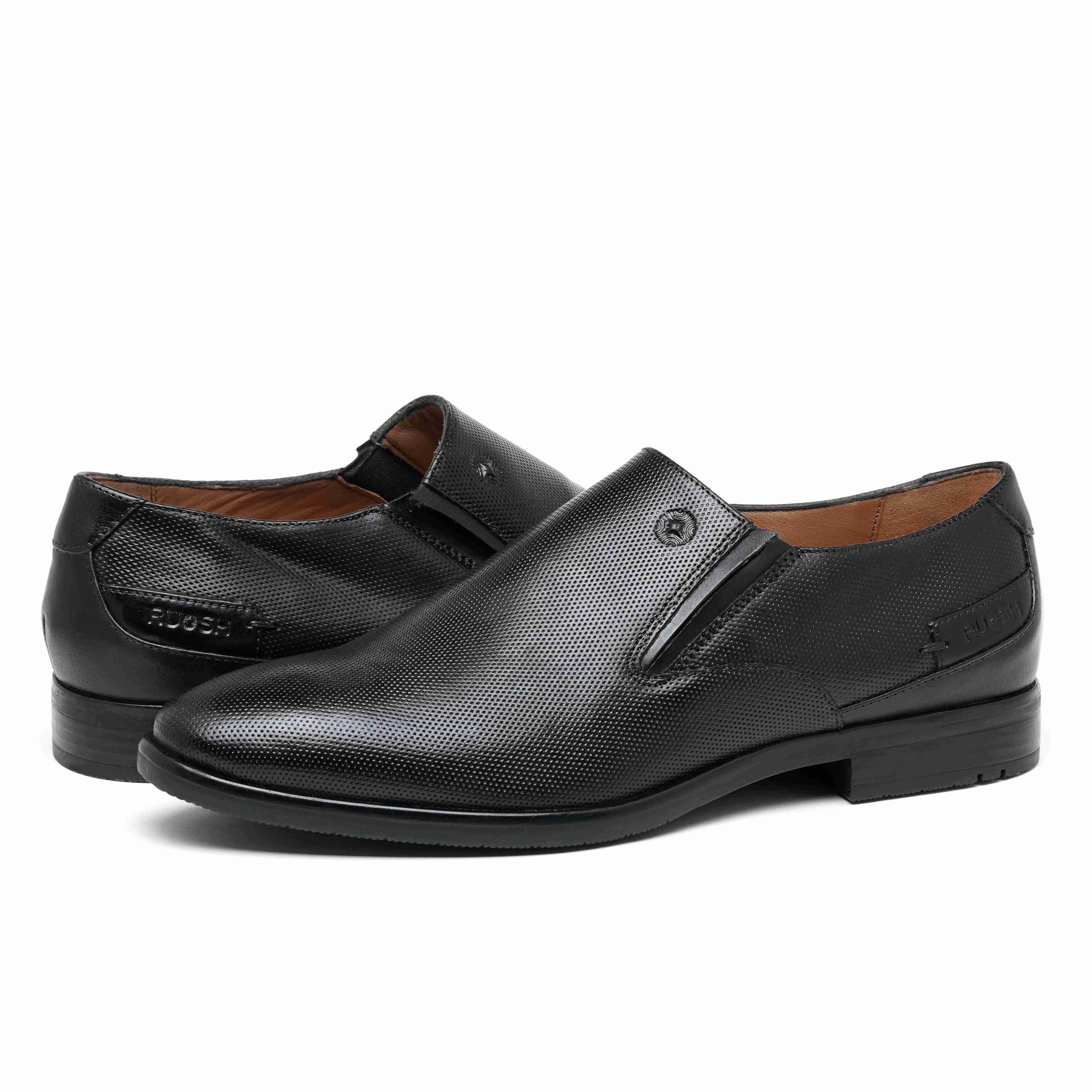 The Newyork Ruosh Men Black Formal Slip-On