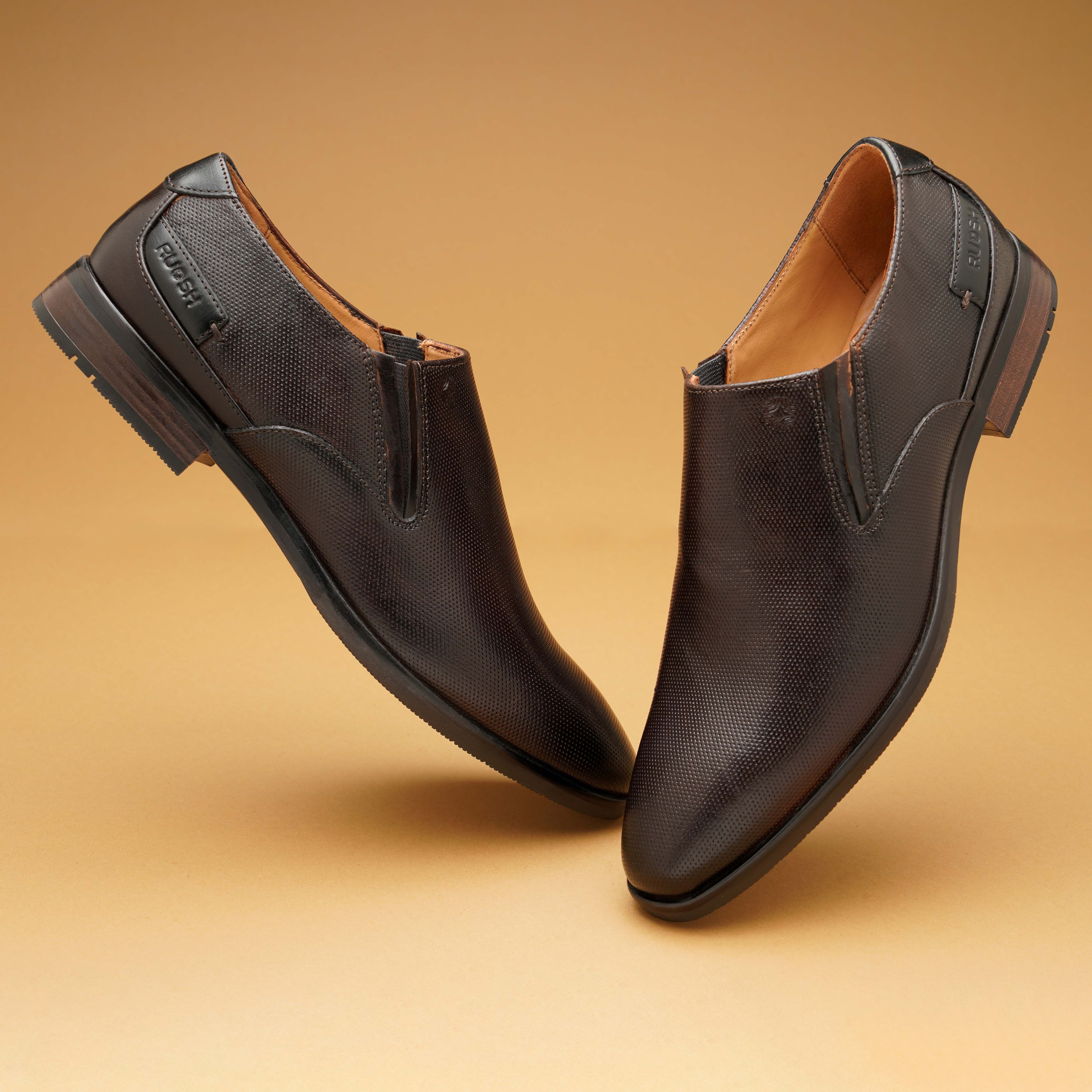 The Newyork Ruosh Men Brown Formal Slip-On