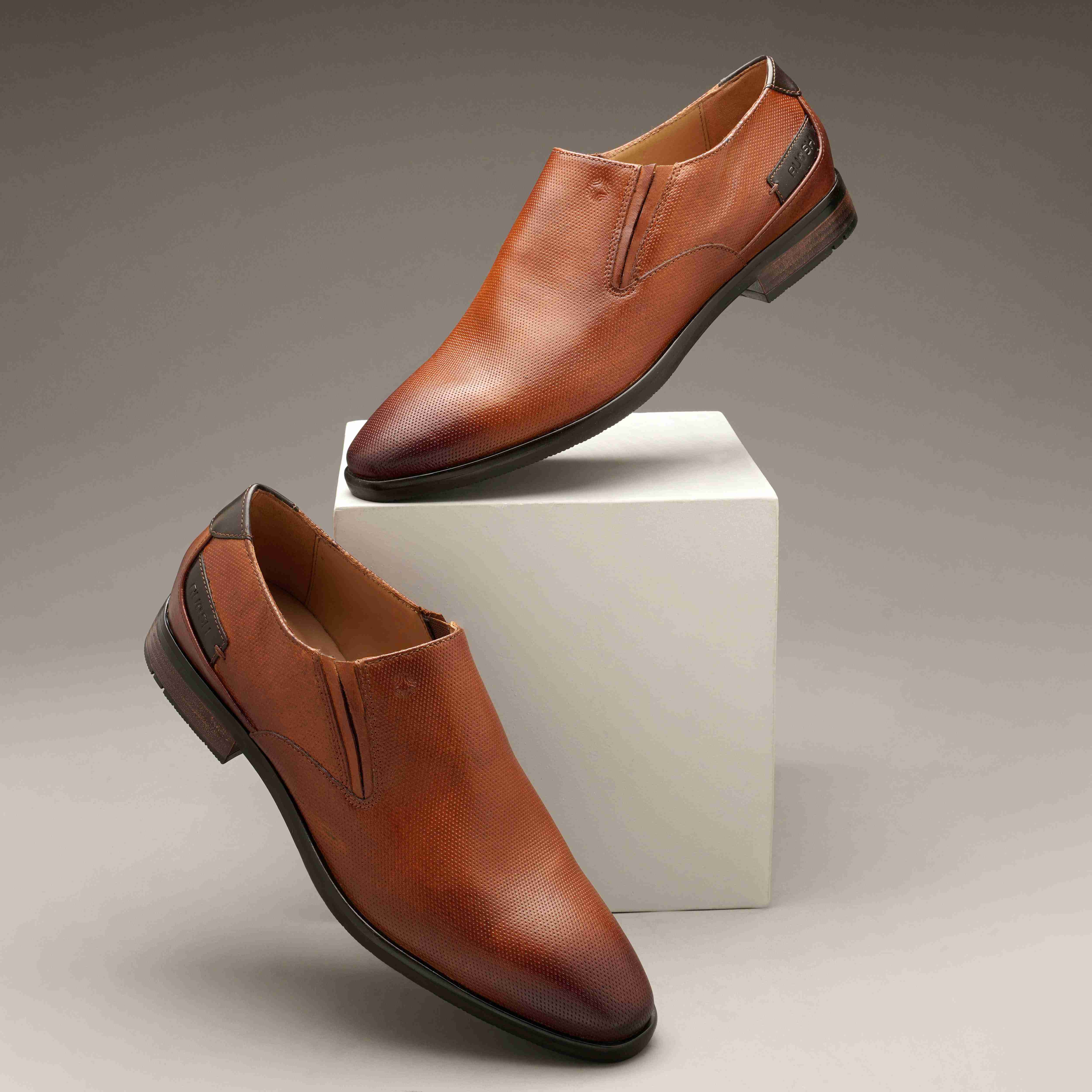 The Newyork Ruosh Men Tan Formal Slip-On