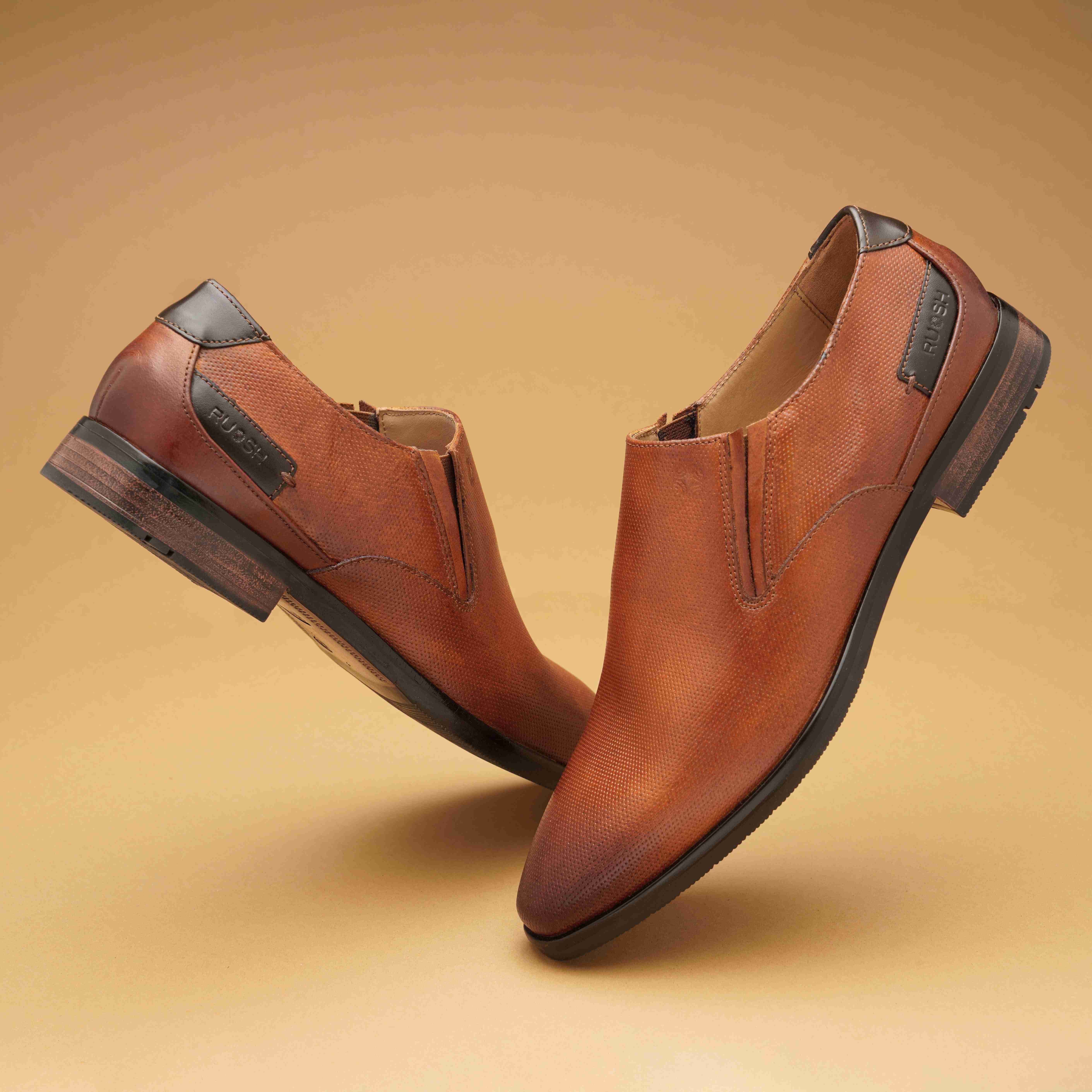 The Newyork Ruosh Men Tan Formal Slip-On