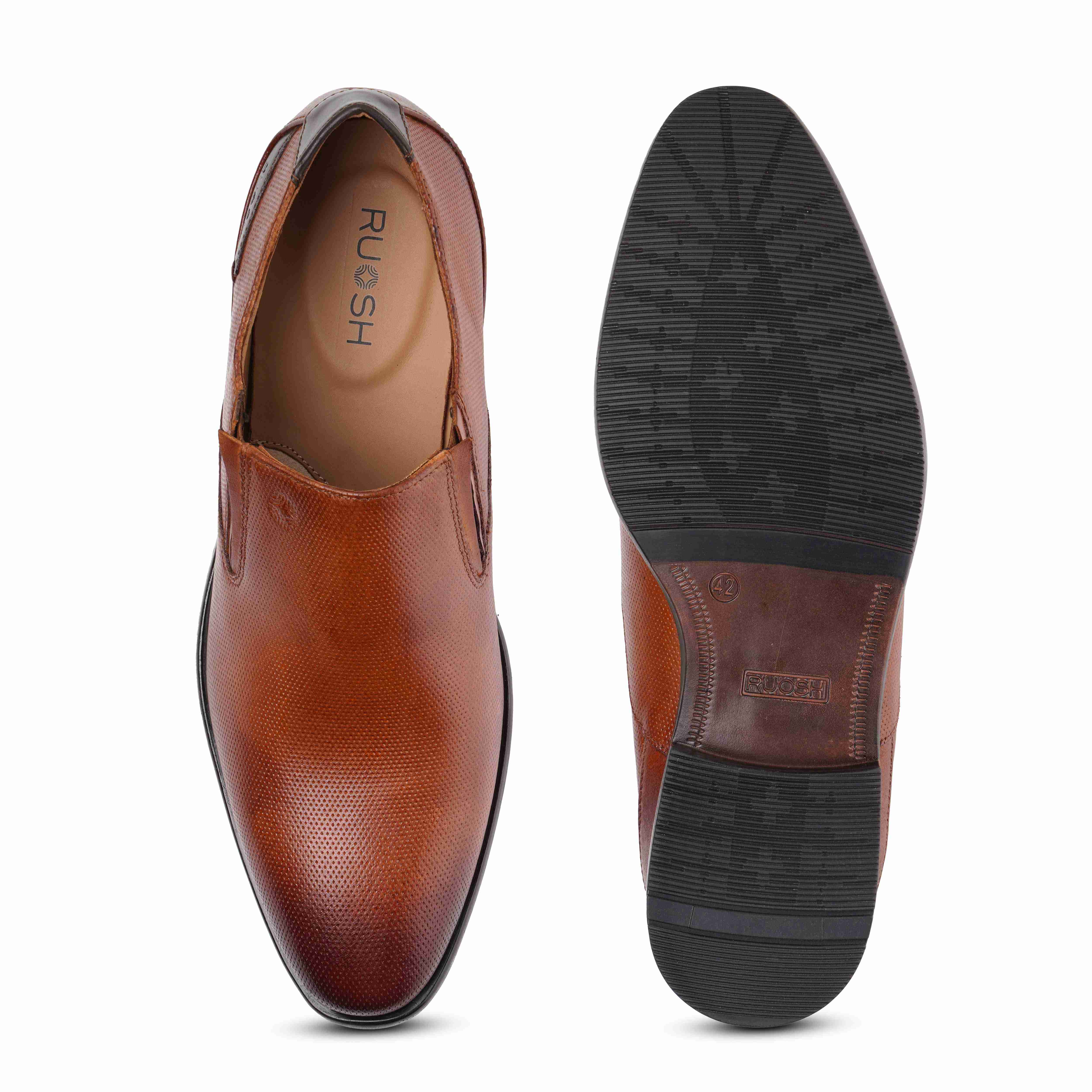 The Newyork Ruosh Men Tan Formal Slip-On