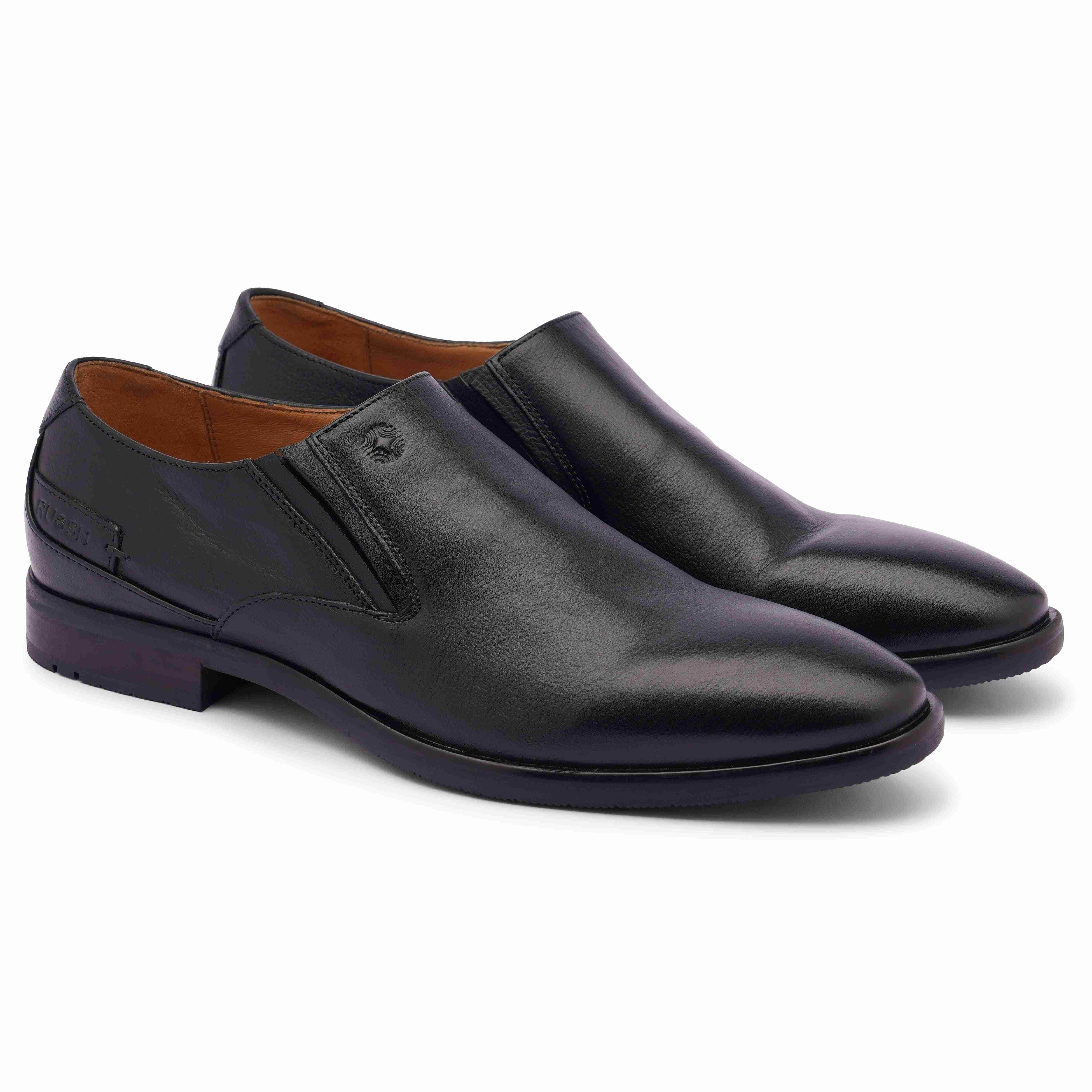 The Newyork Ruosh Men Black Formal Slip-On