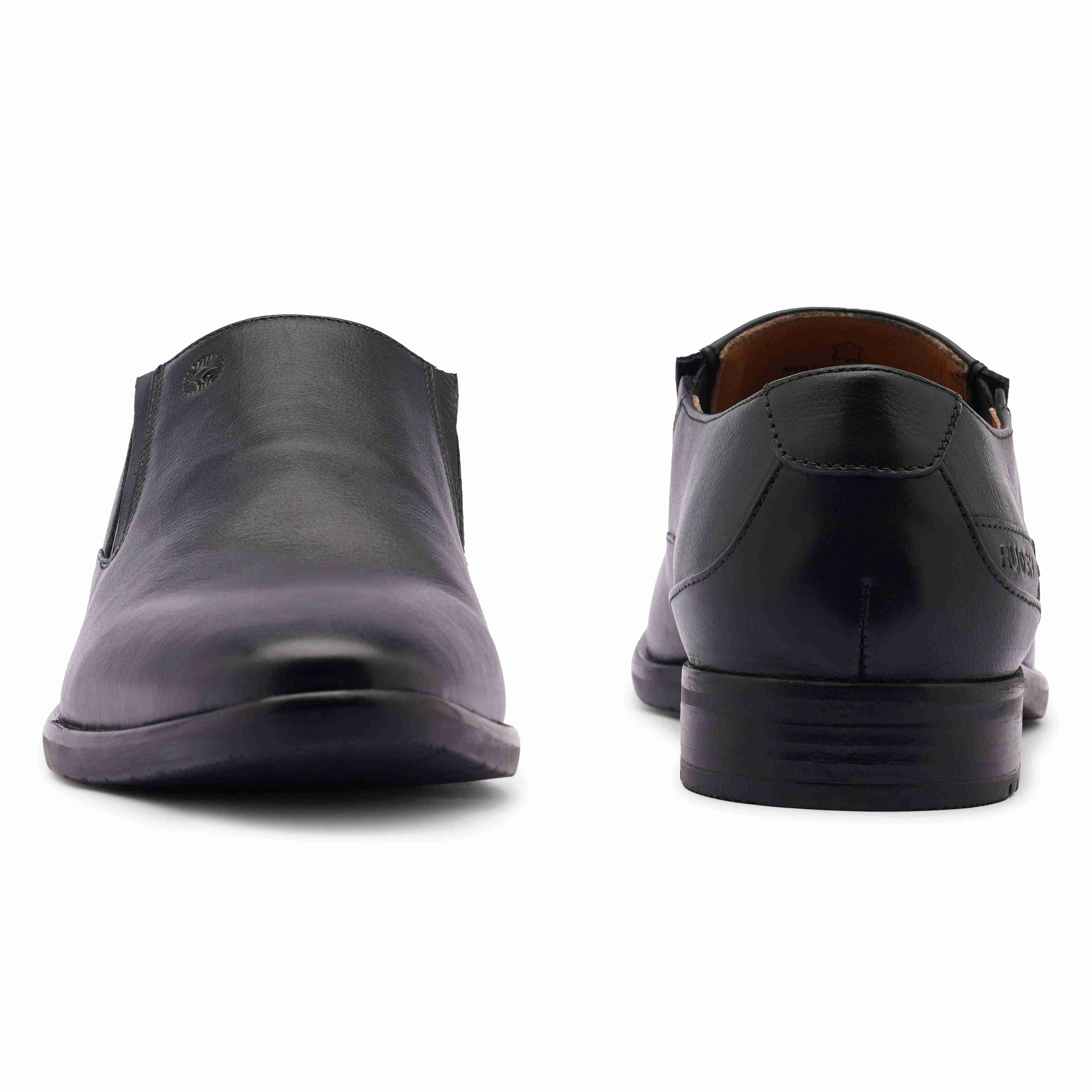 The Newyork Ruosh Men Black Formal Slip-On
