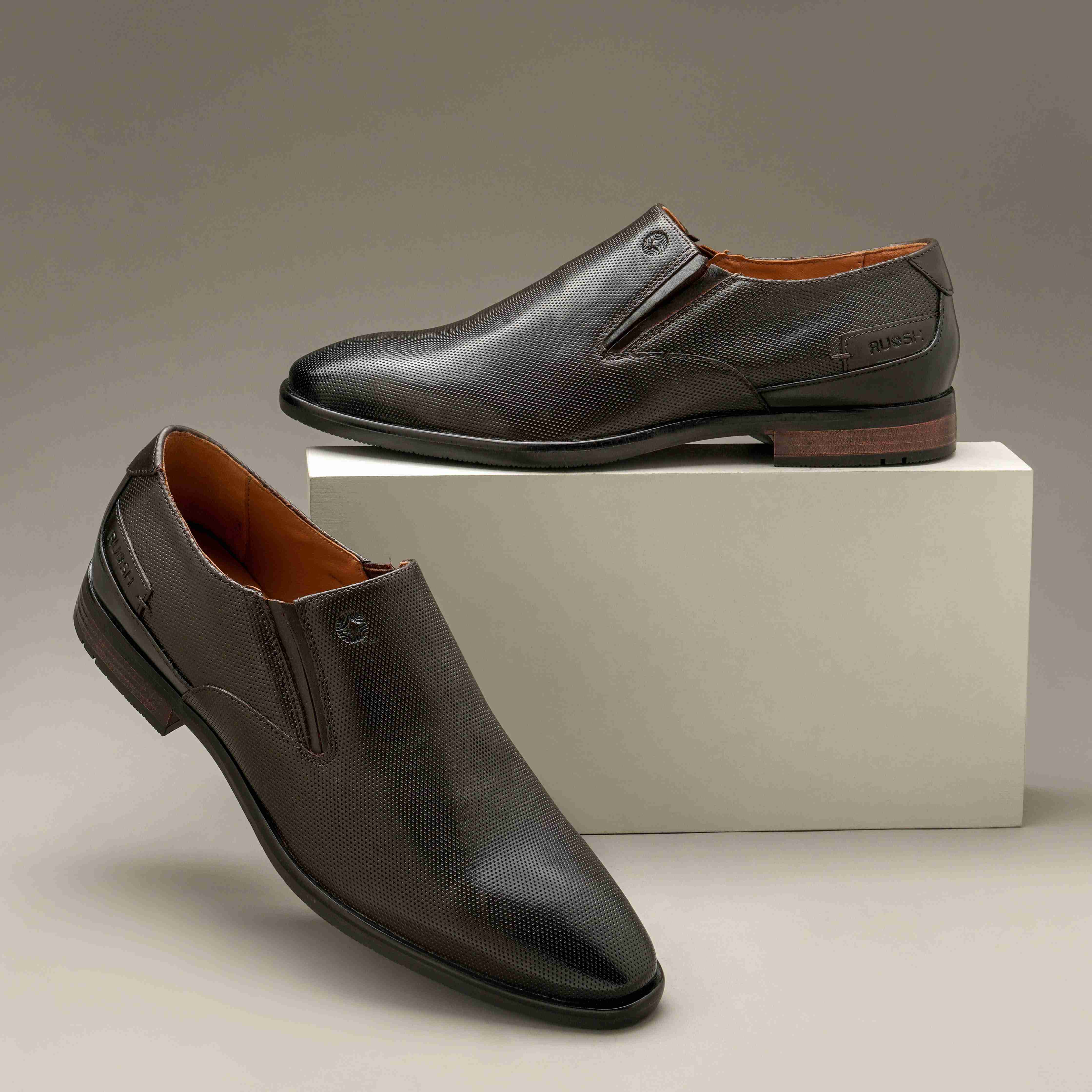 The Newyork Ruosh Men Brown Formal Slip-On
