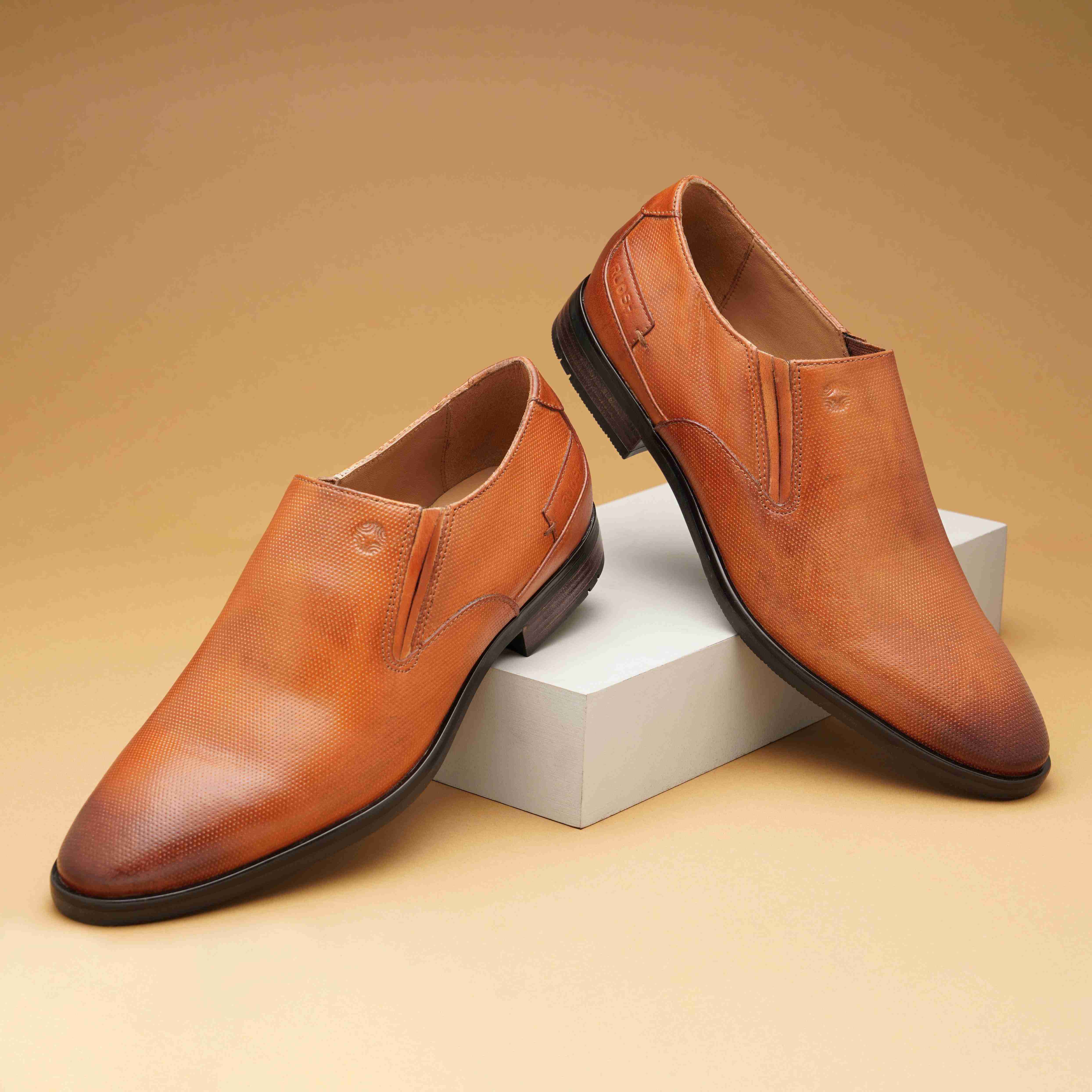 The Newyork Ruosh Men Tan Formal Slip-On