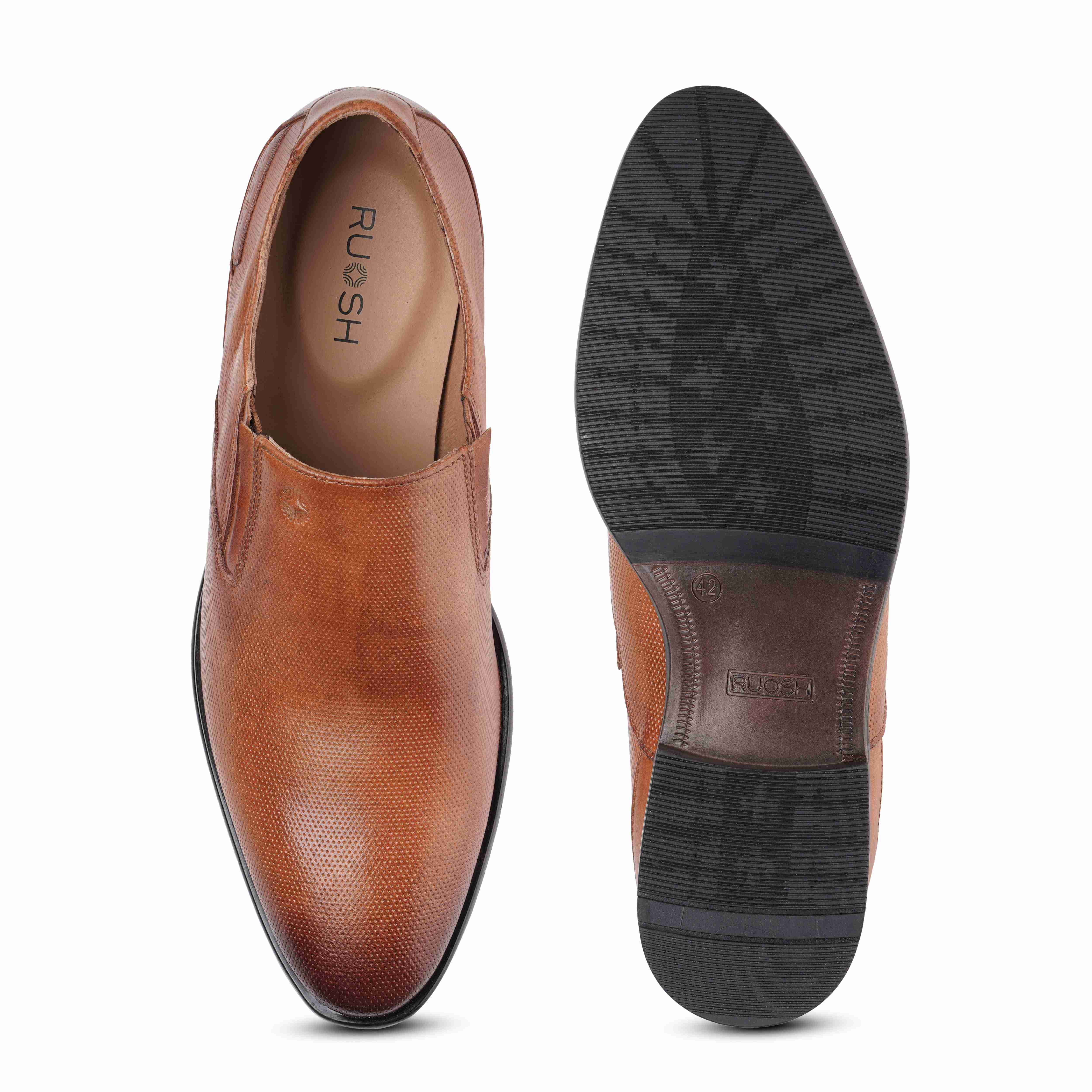 The Newyork Ruosh Men Tan Formal Slip-On