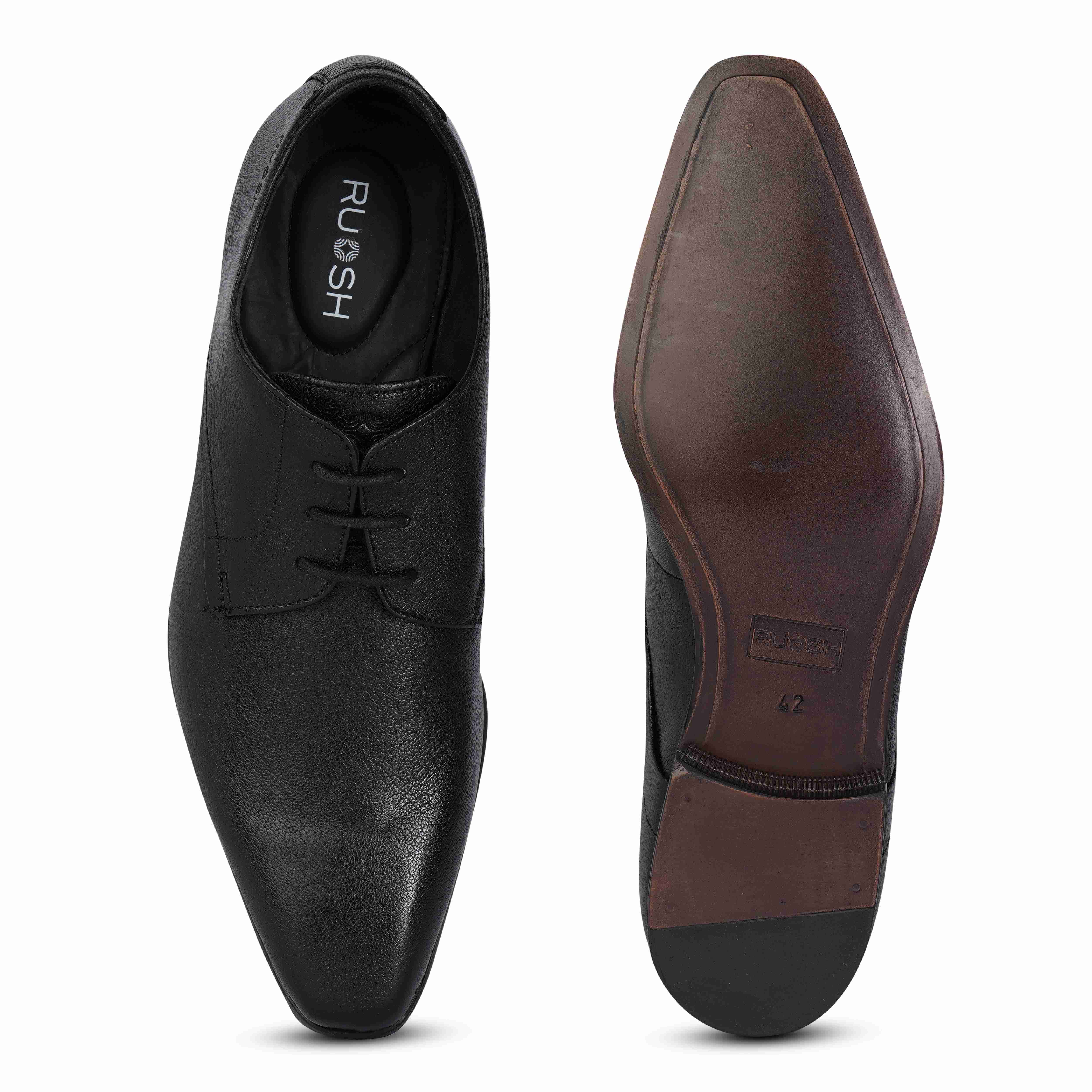 The King Ruosh Men Black Formal Lace-Up