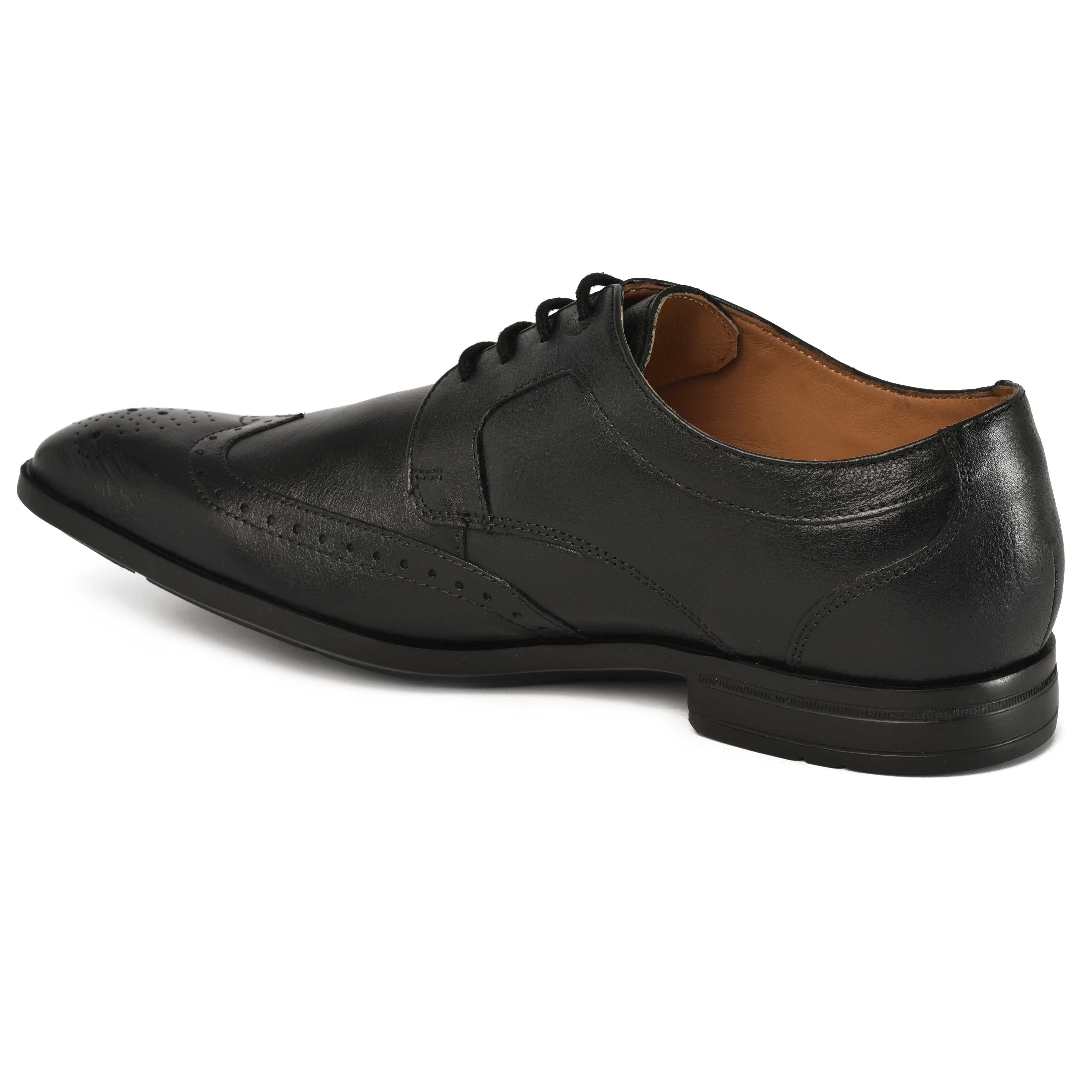 The Cameroon Ruosh Men Black Wingtip Brogue Lace-Up