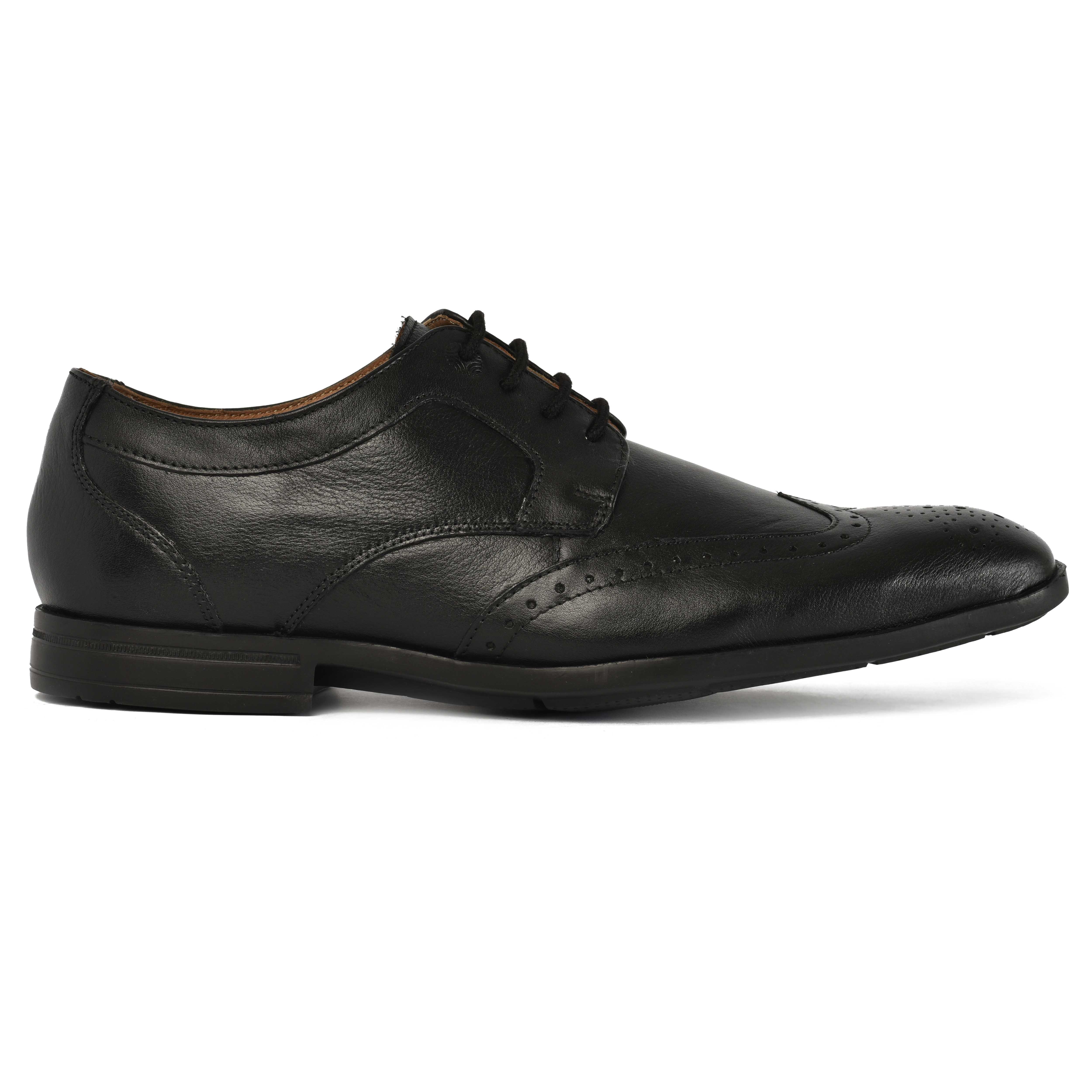 The Cameroon Ruosh Men Black Wingtip Brogue Lace-Up