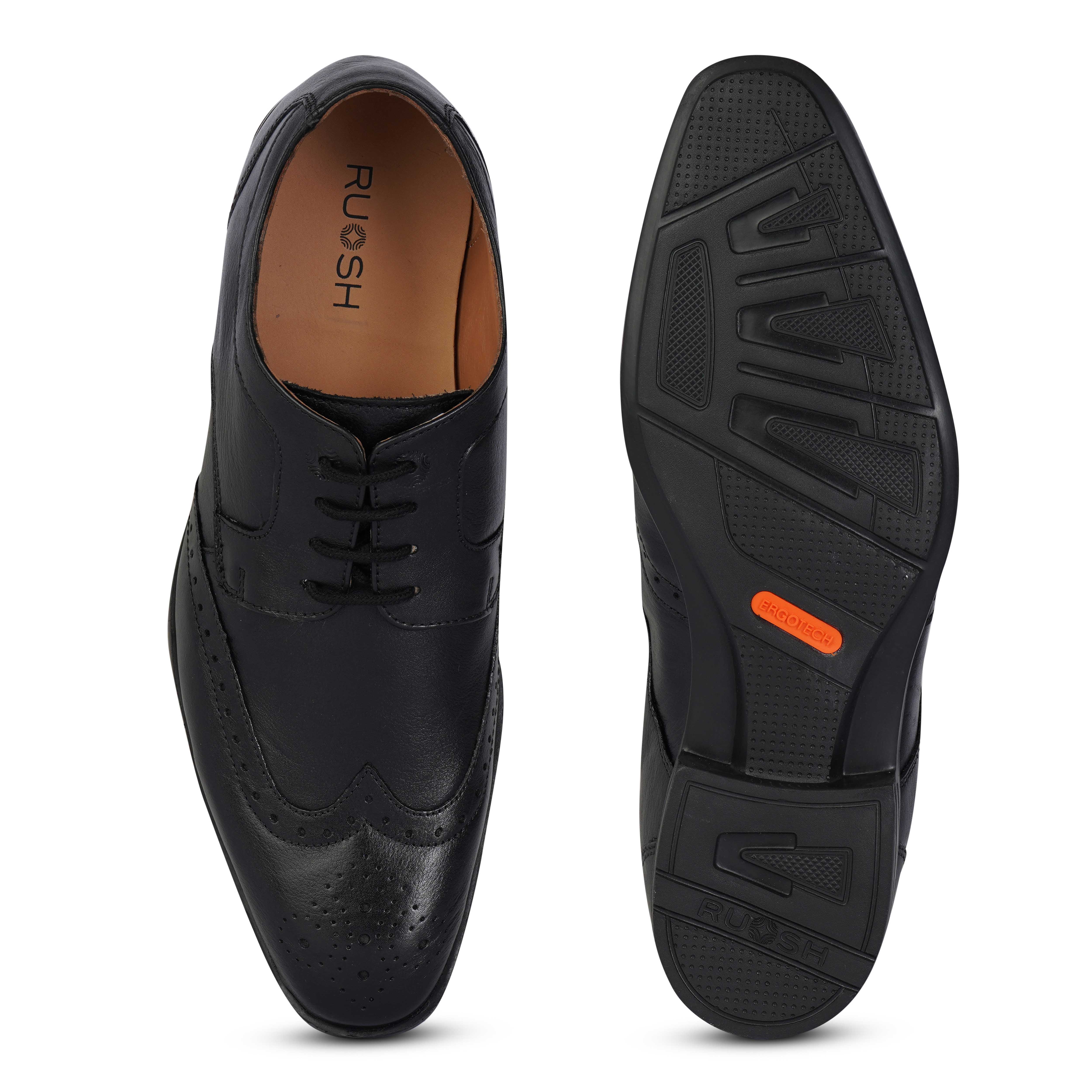 The Cameroon Ruosh Men Black Wingtip Brogue Lace-Up