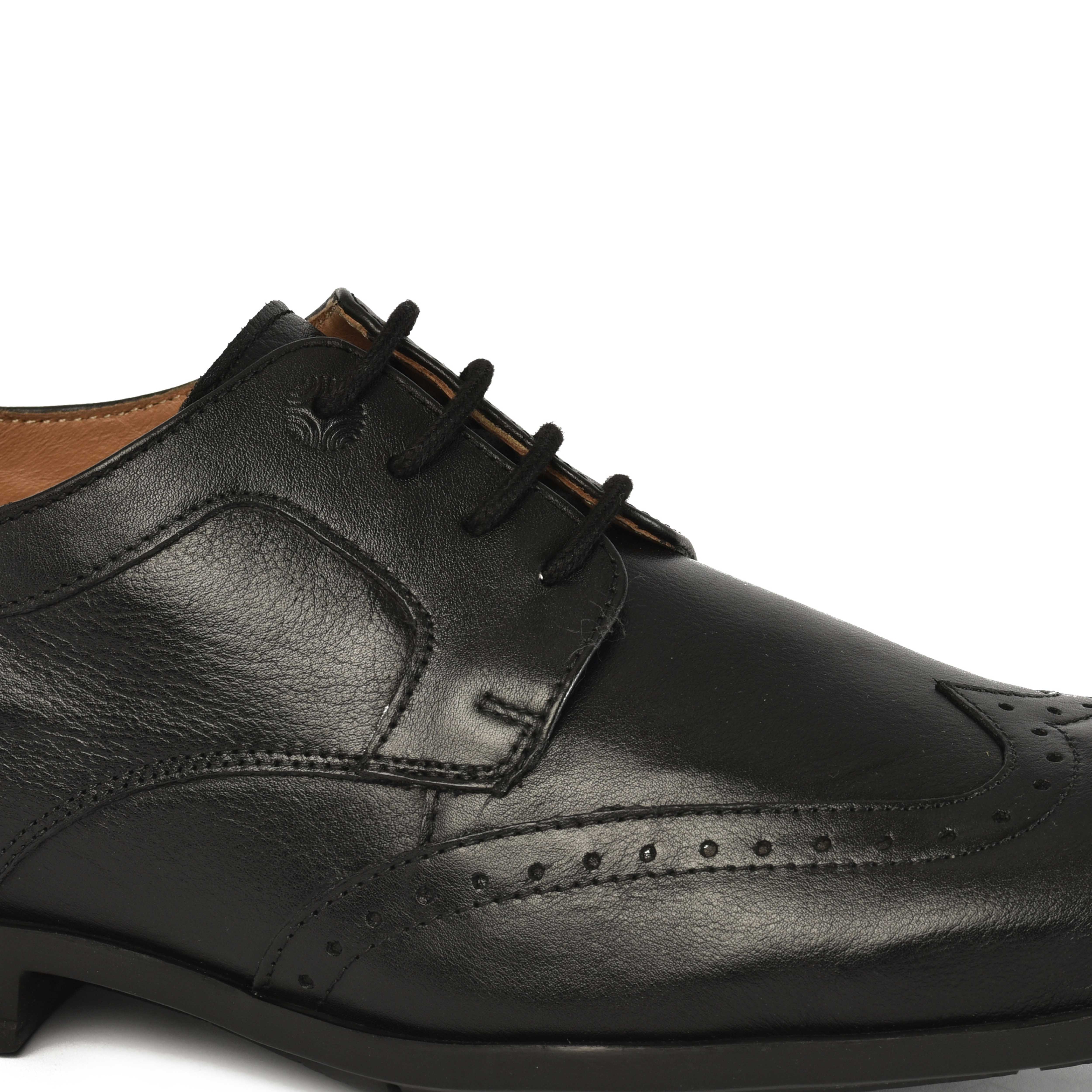 The Cameroon Ruosh Men Black Wingtip Brogue Lace-Up
