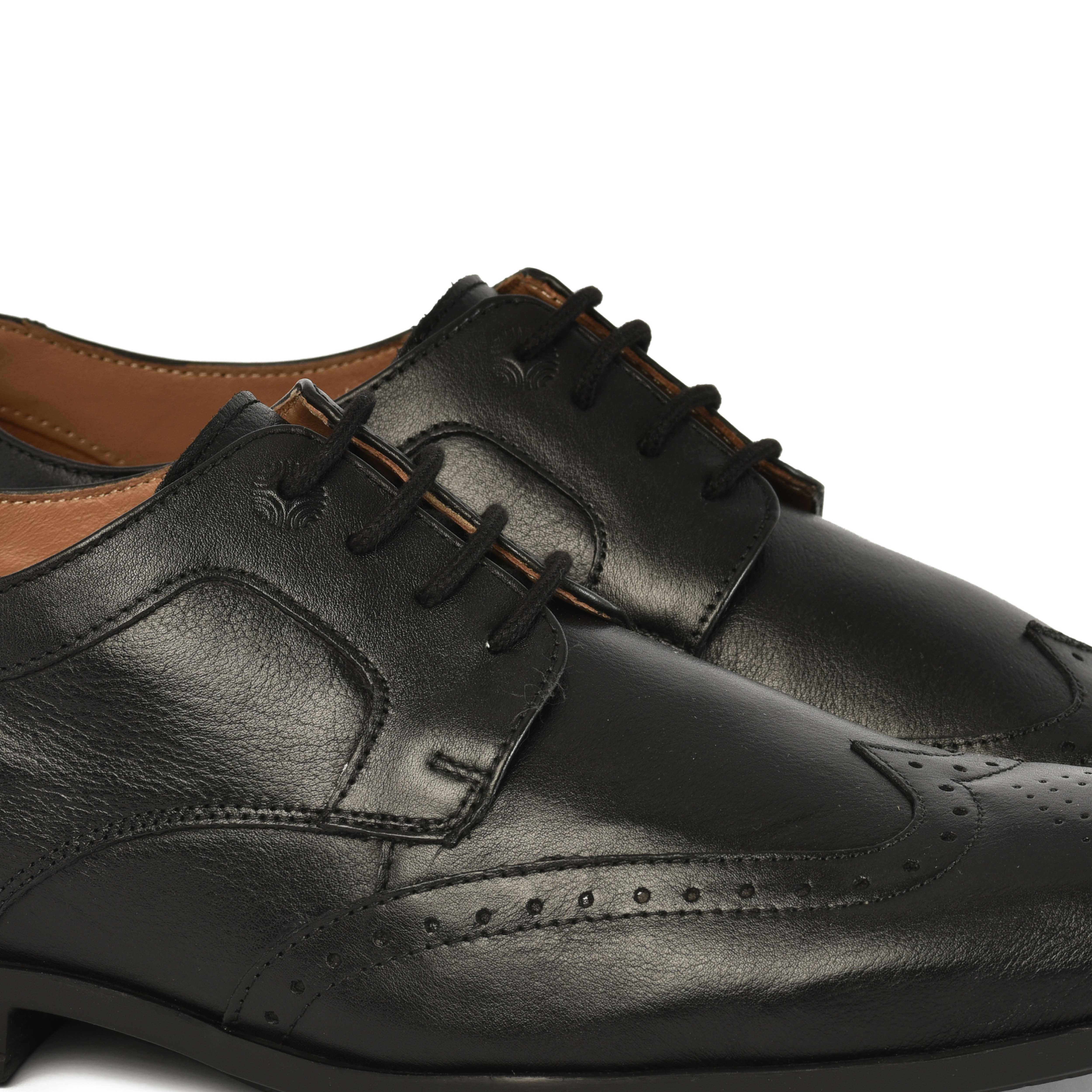 The Cameroon Ruosh Men Black Wingtip Brogue Lace-Up