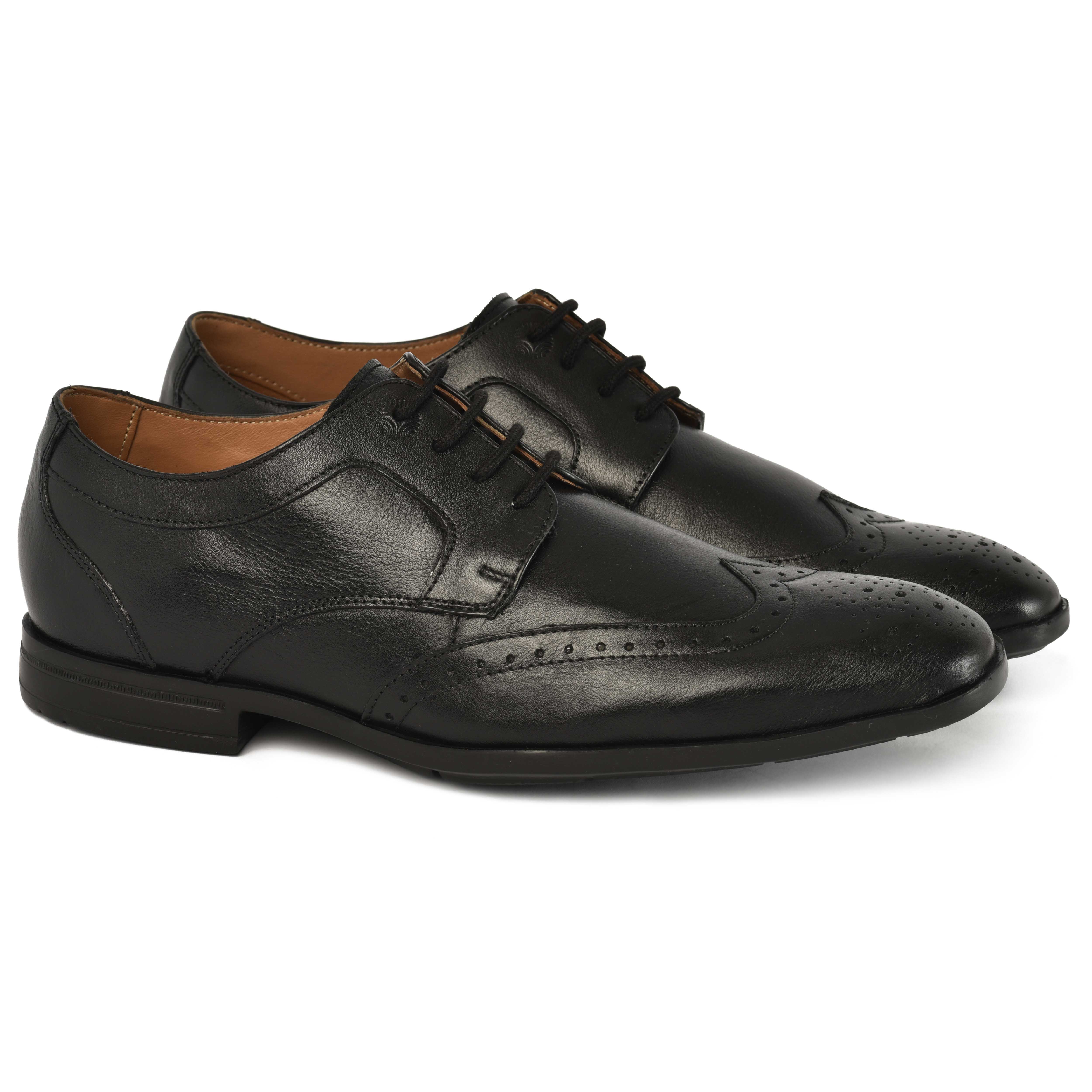 The Cameroon Ruosh Men Black Wingtip Brogue Lace-Up