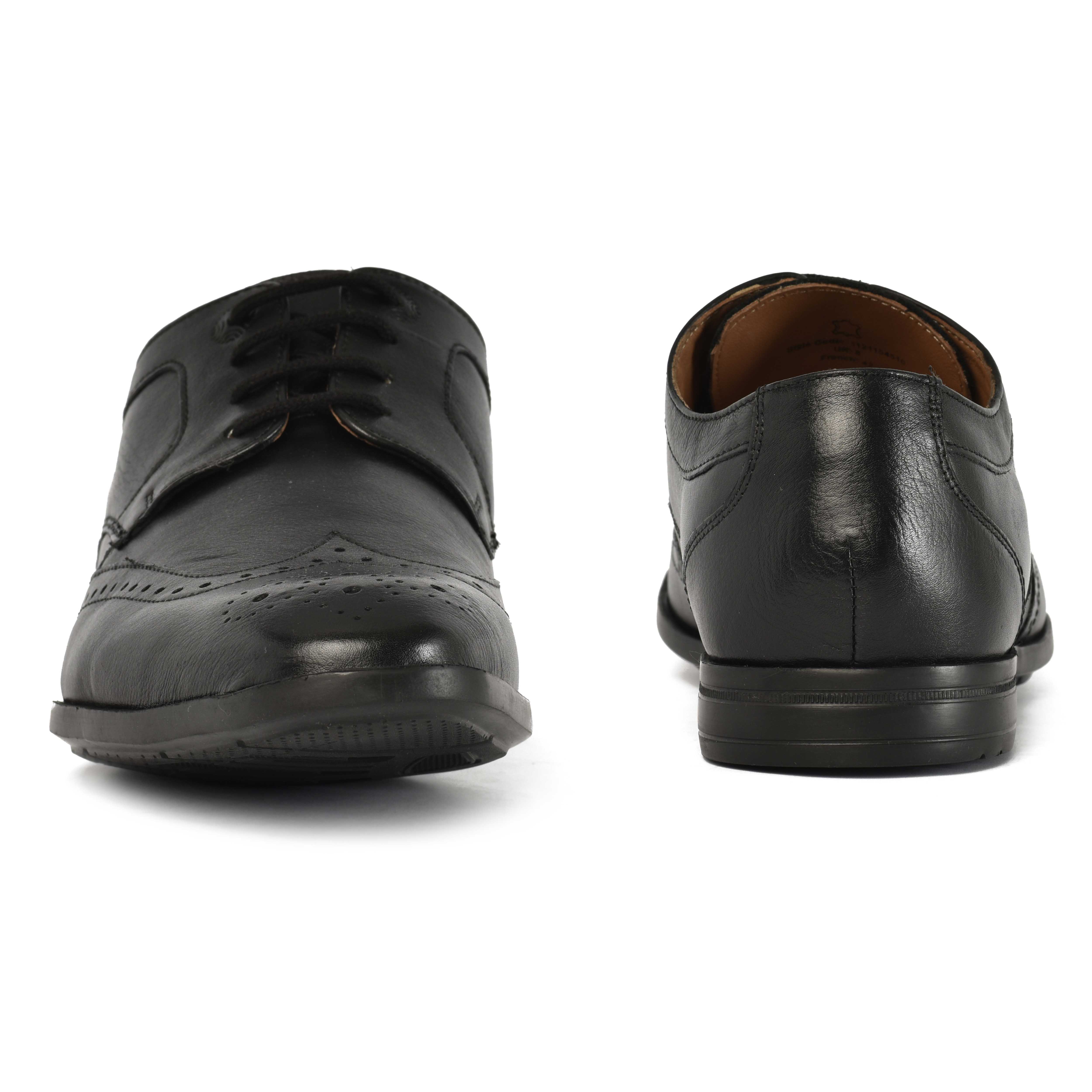 The Cameroon Ruosh Men Black Wingtip Brogue Lace-Up
